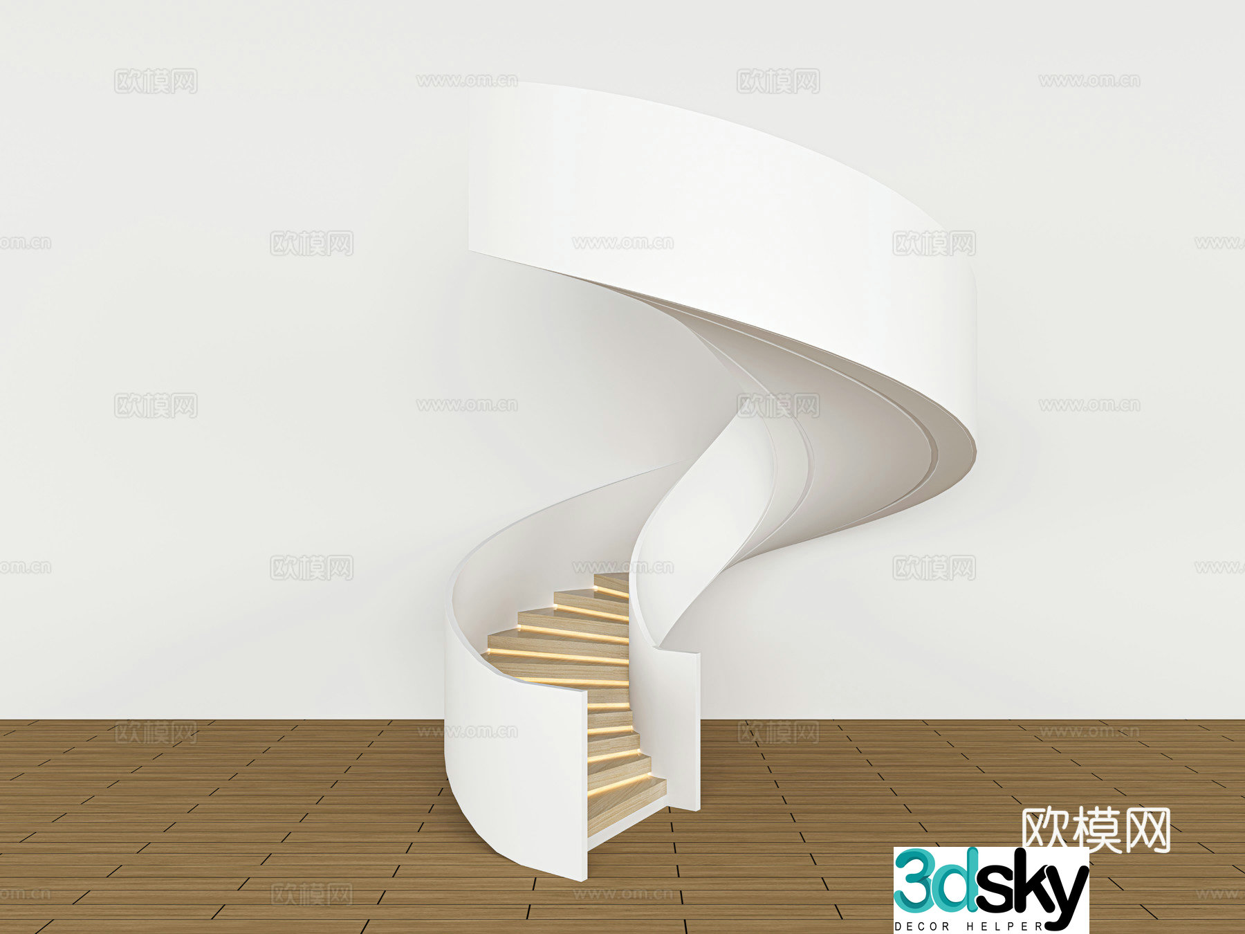 Modern staircase 3D model 3D model