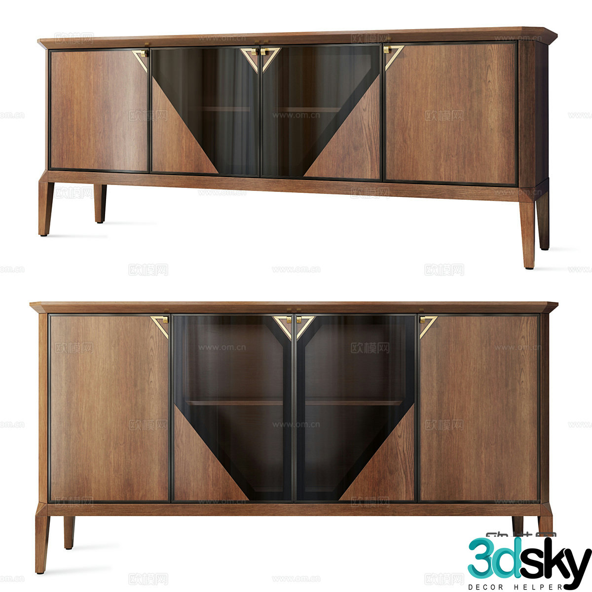 New Chinese style light luxury TV cabinet drawer 3D model