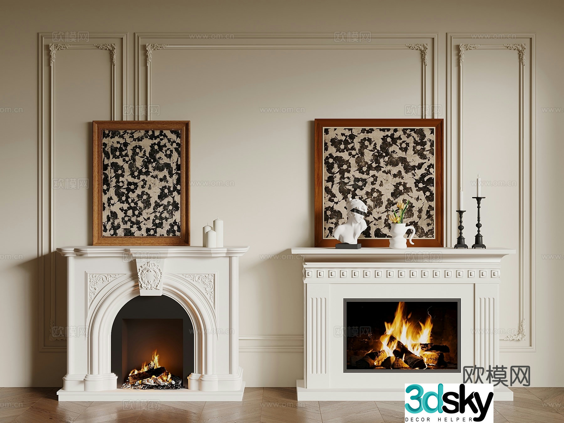French fireplace stove 3d model