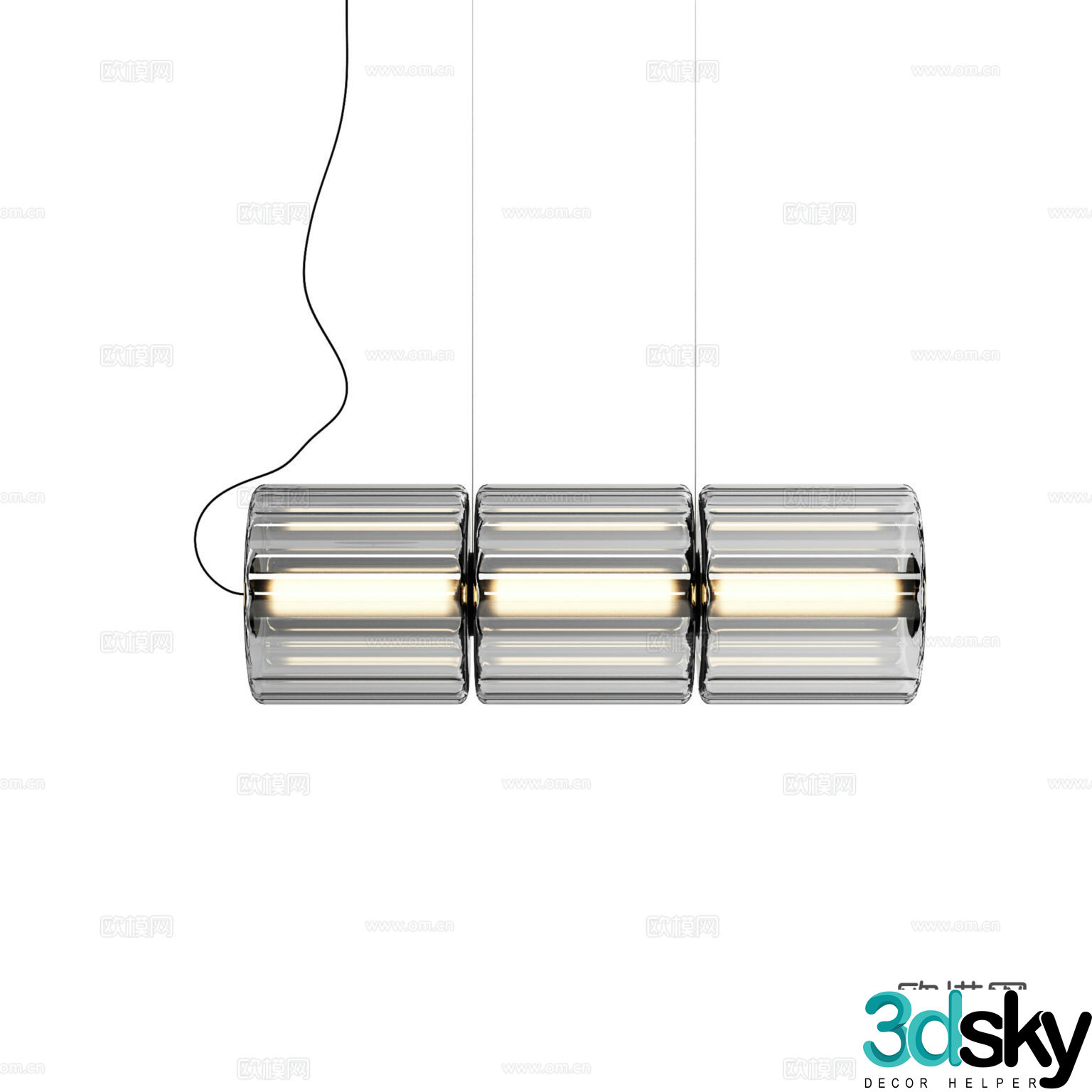 ANDlight Modern Chandeliers Minimalist Chandeliers Glass Chandeliers Long Strip Chandeliers 3D Model