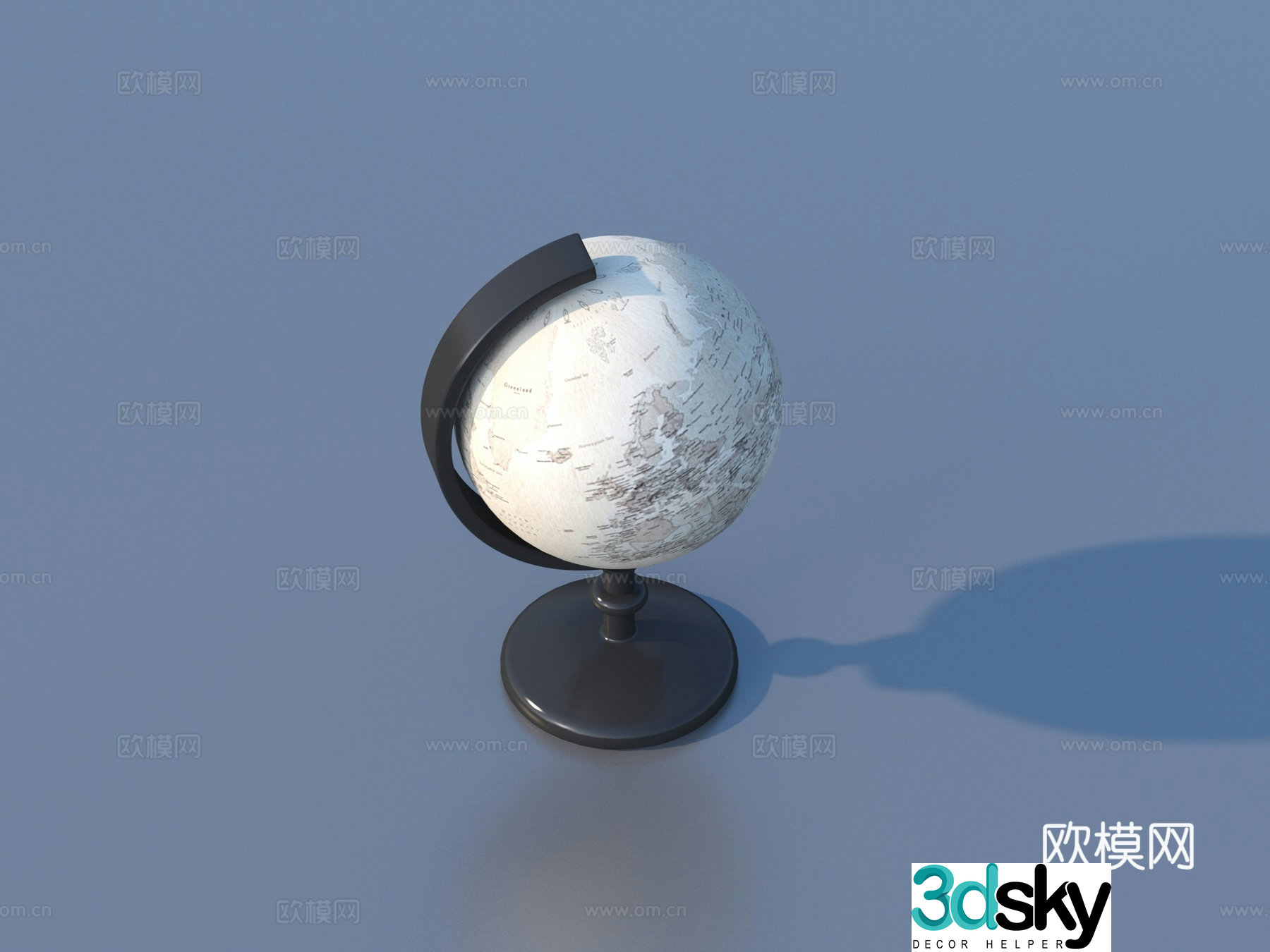 Globe World Map 3D Model