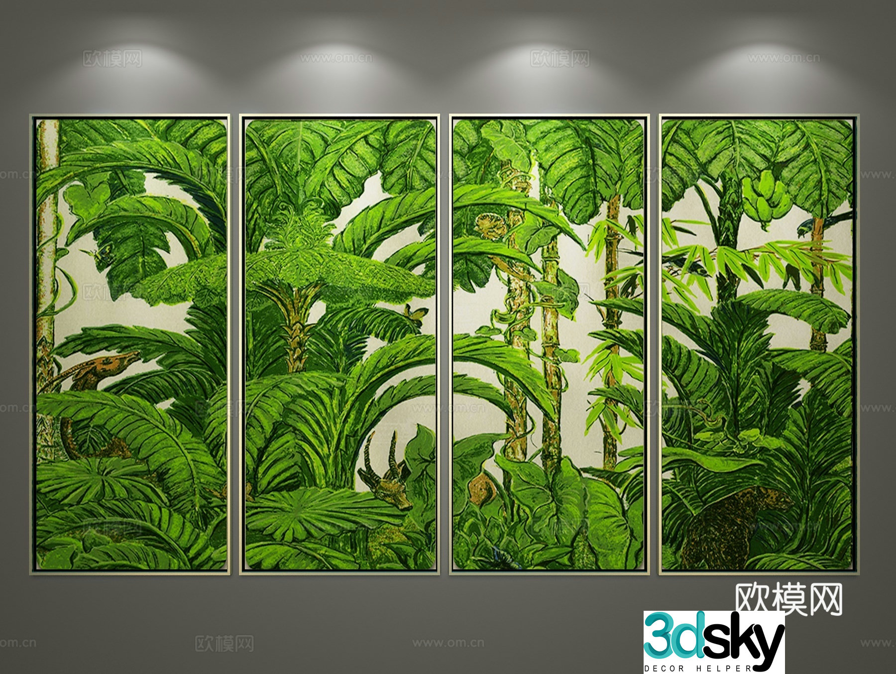 Modern minimalist decorative painting 3d model