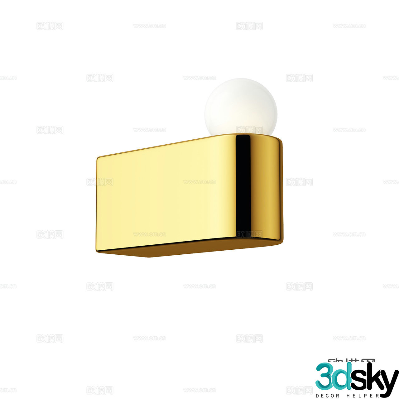 Michael modern wall lamp minimalist wall lamp metal wall lamp glass wall lamp 3d model