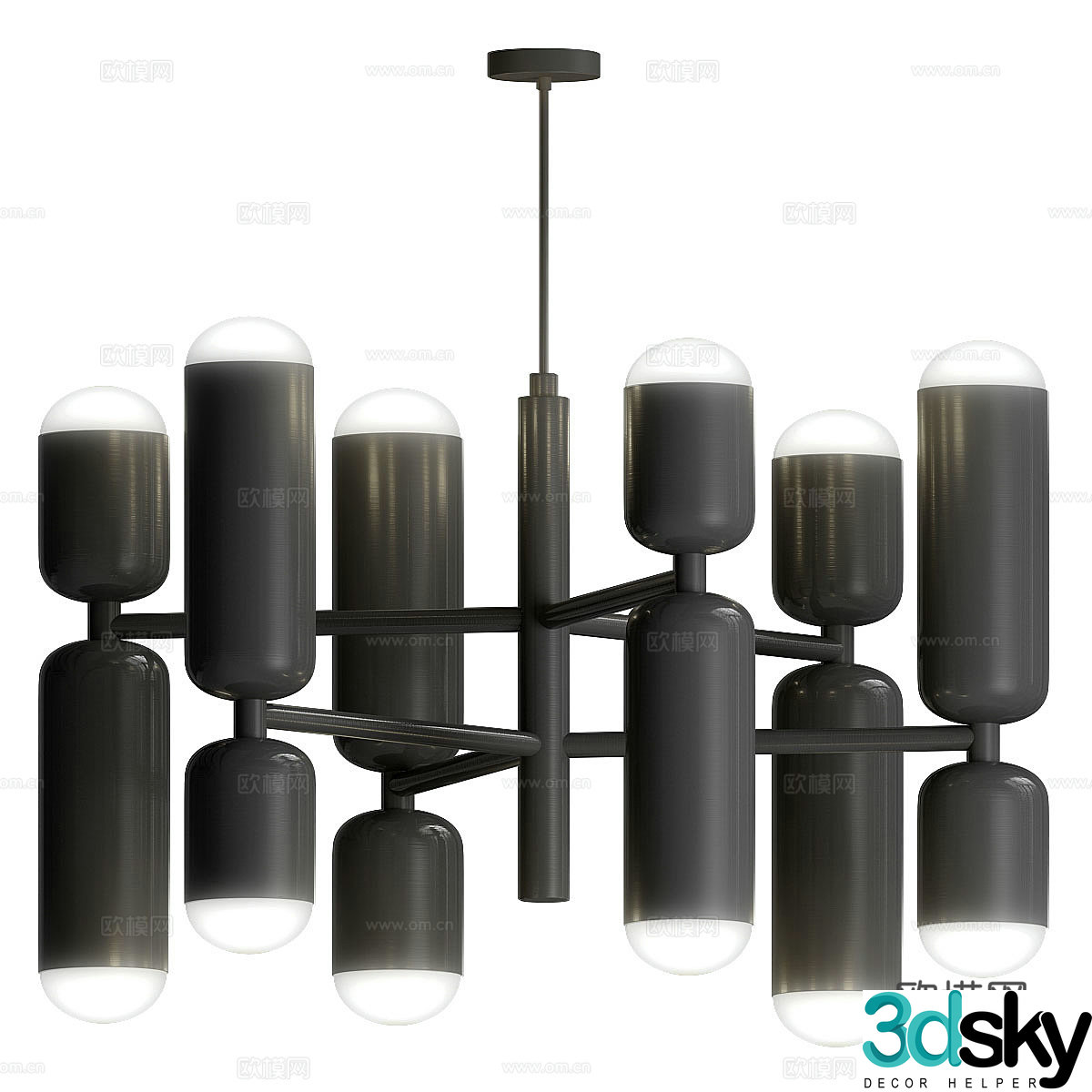 Modern Italian multi-head decorative chandelier 3d model
