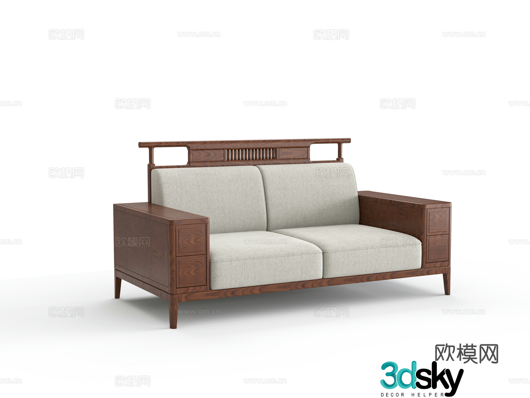 Chinese double sofa 3D model