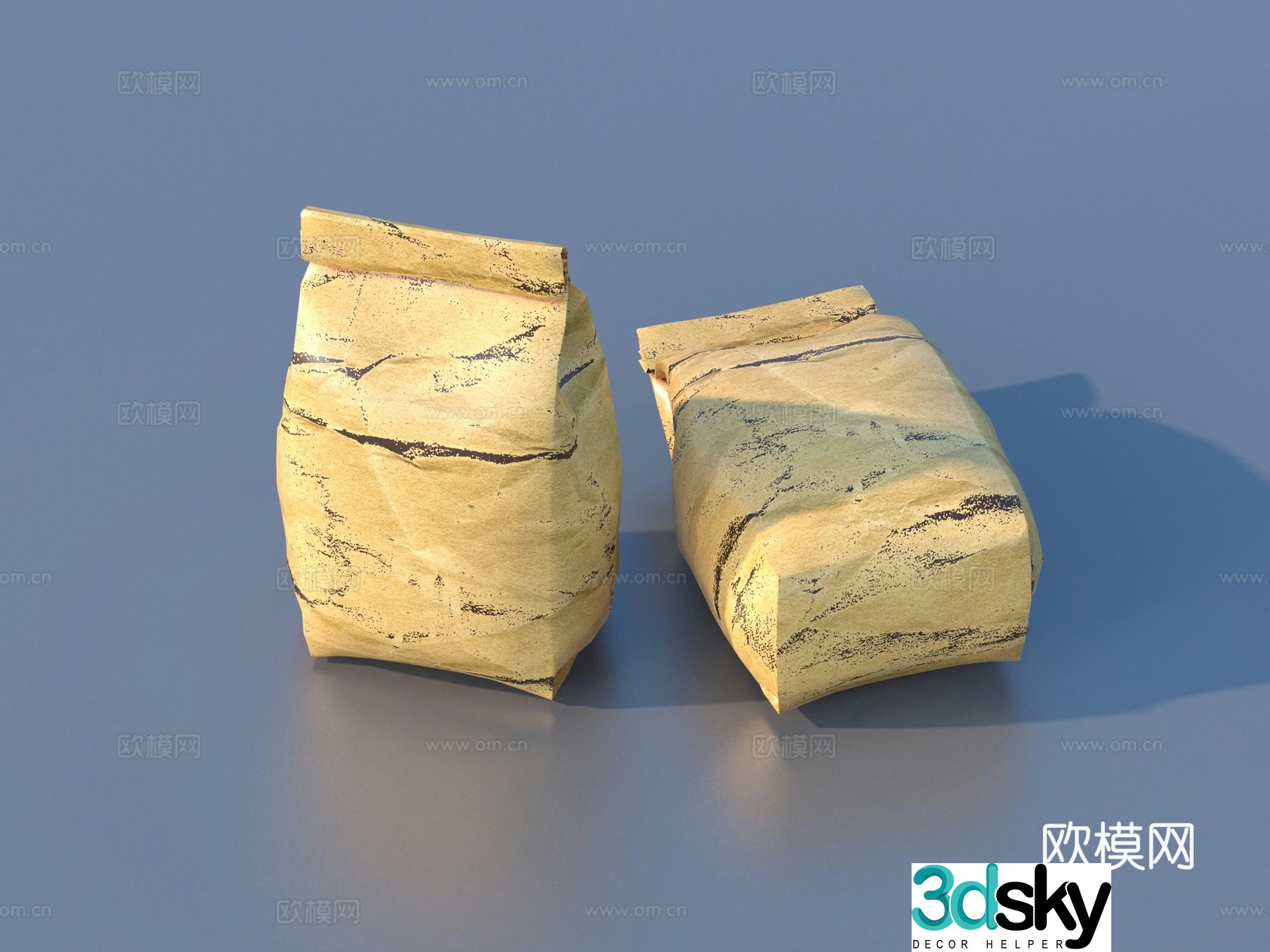 Bag Coffee Bag Kraft Paper Bag 3D Model