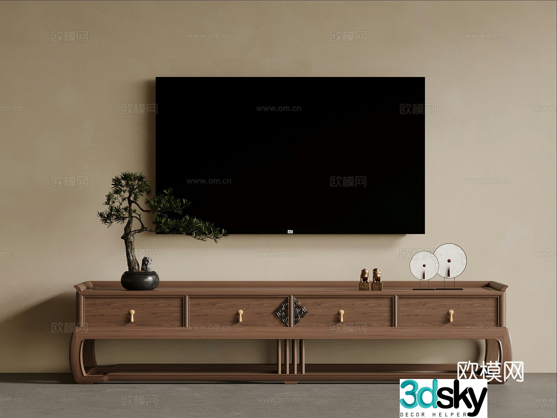 New Chinese TV cabinet 3D model
