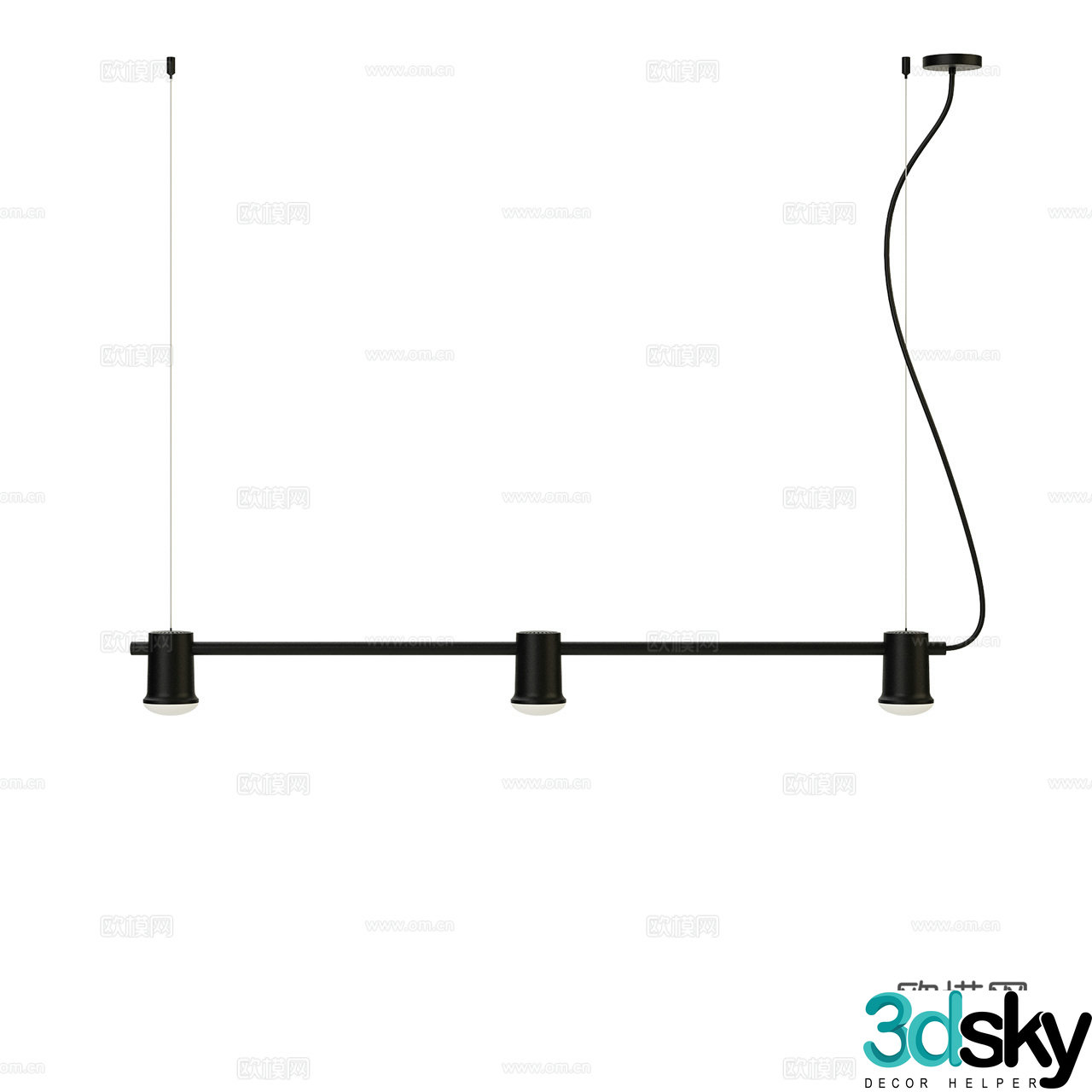 Zero Minimalist Chandelier Decorative Chandelier Multi-head Chandelier Long Strip Chandelier Restaurant Chandelier 3D Model