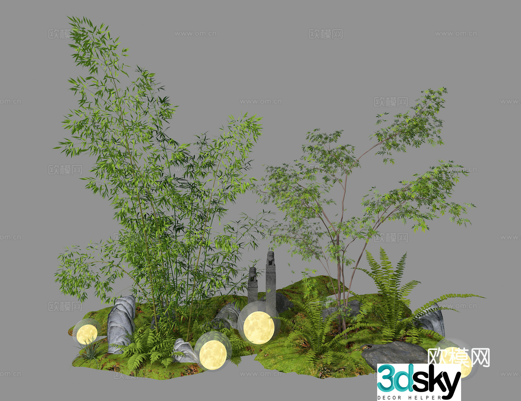 Low-quality 3D model of landscape