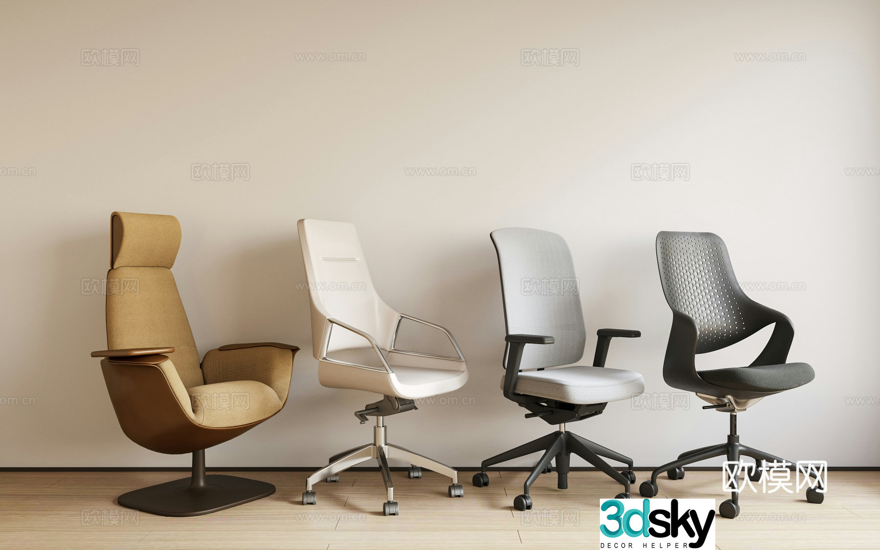 Modern office chair computer chair boss chair rotating chair chair desk chair 3d model