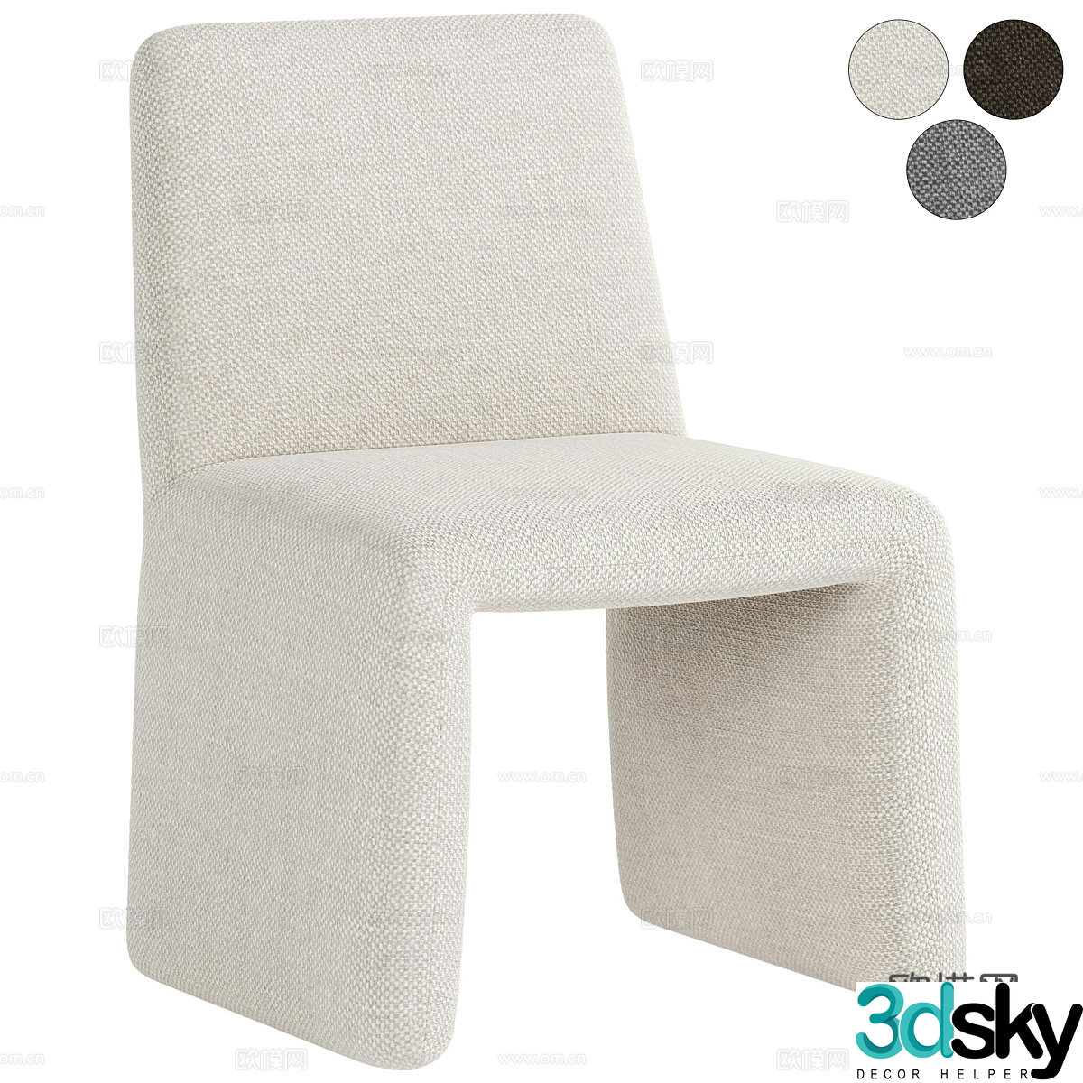 Modern Italian fabric single chair 3d model
