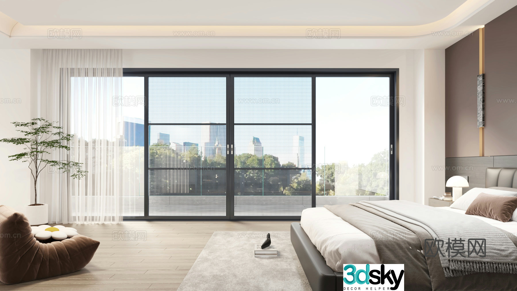 Bedroom Living Room 3D Model