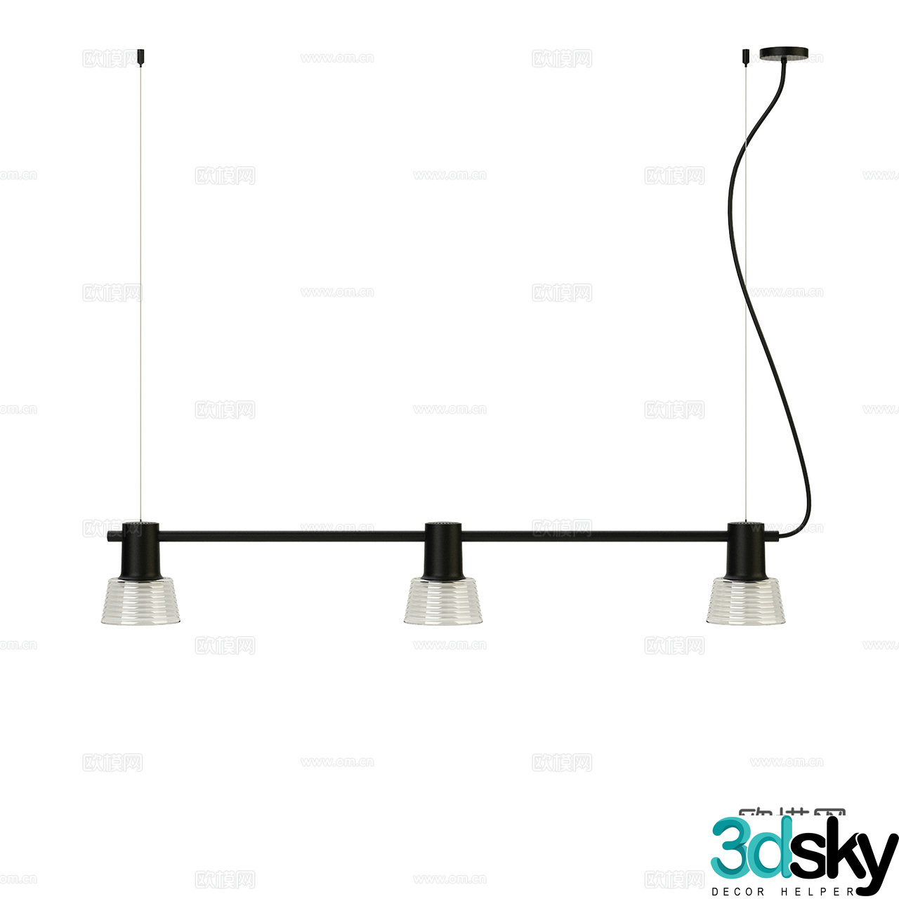 Zero Minimalist Chandelier Decorative Chandelier Multi-head Chandelier Long Strip Chandelier Restaurant Chandelier 3D Model