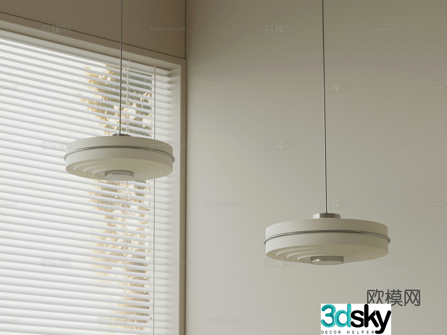 Modern Cream Style Chandelier 3d Model