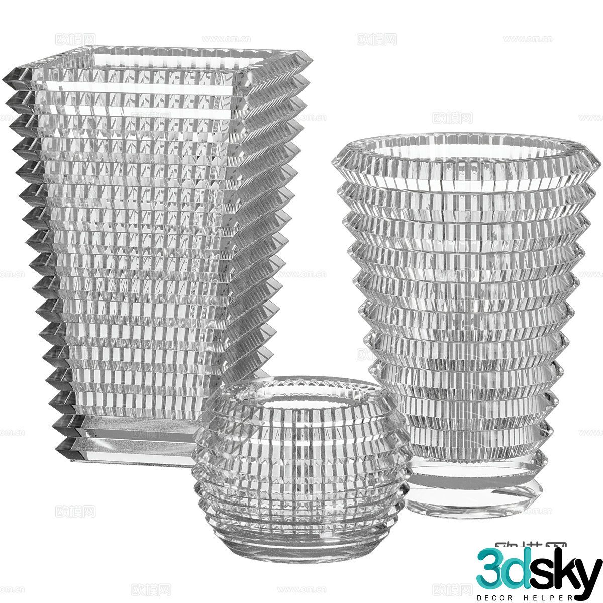 Modern Italian glass vase 3d model