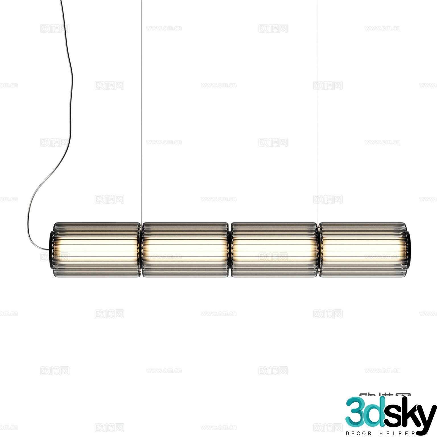 ANDlight Modern Chandeliers Minimalist Chandeliers Glass Chandeliers Long Strip Chandeliers 3D Model
