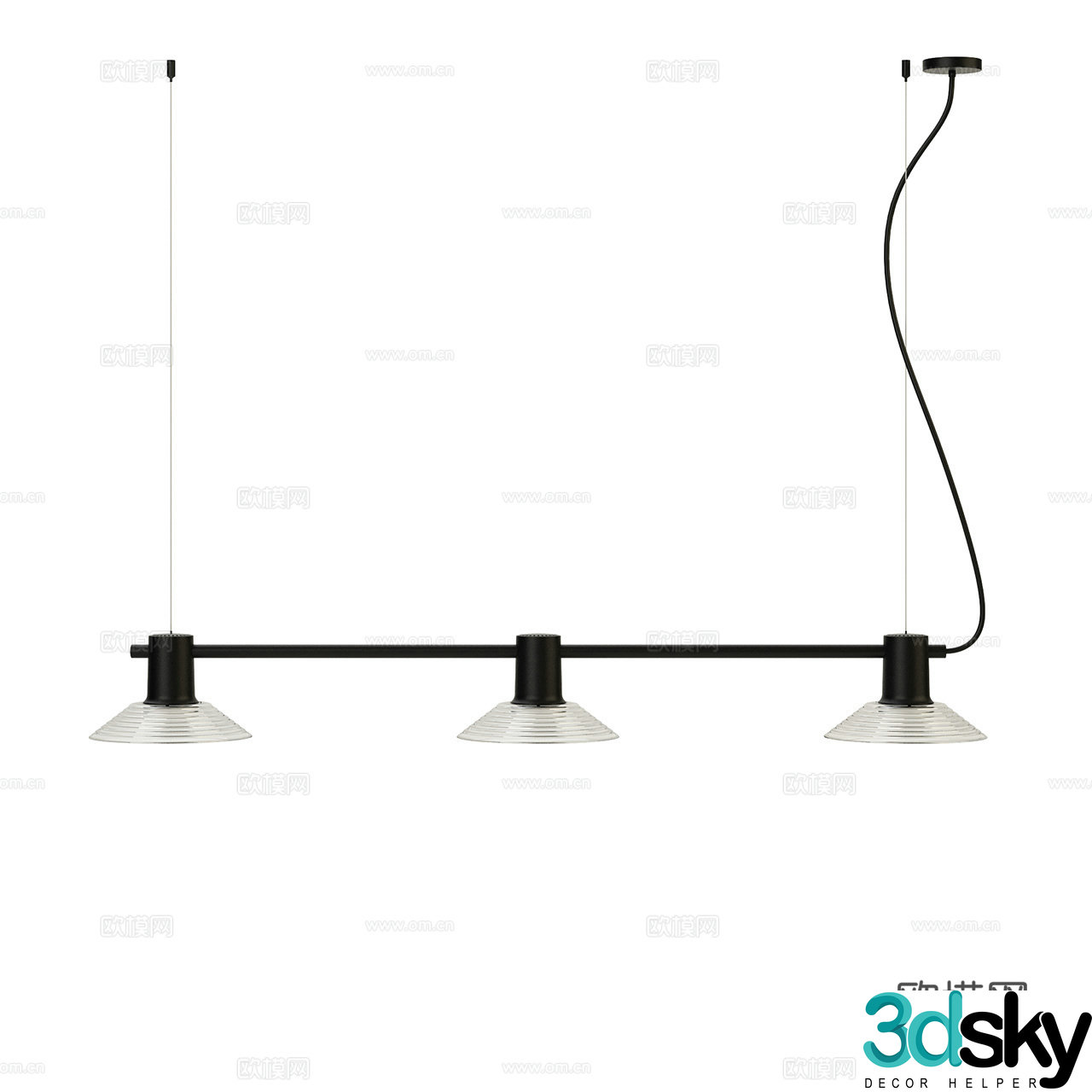 Zero Minimalist Chandelier Decorative Chandelier Multi-head Chandelier Long Strip Chandelier Restaurant Chandelier 3D Model