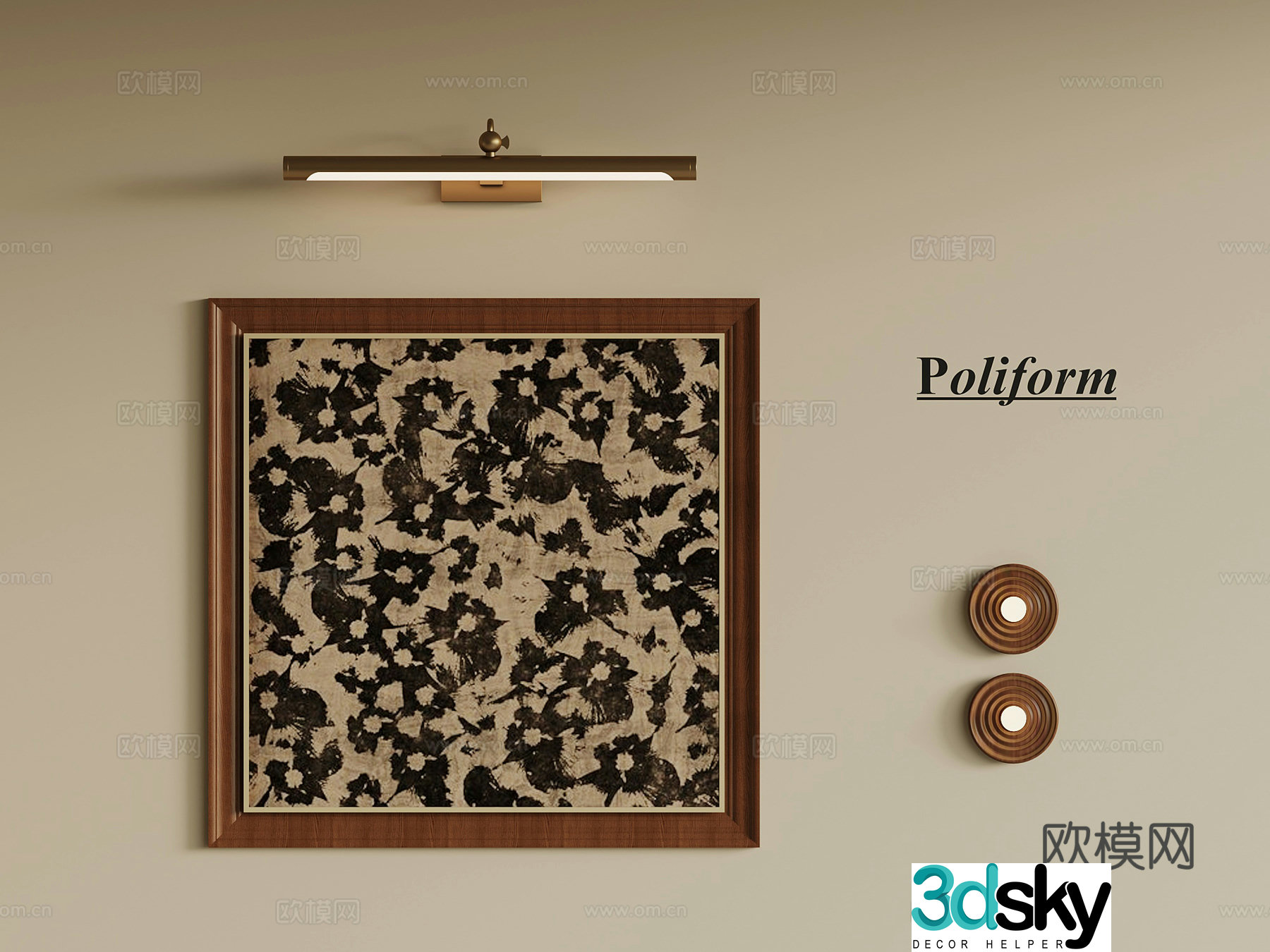 French medieval hanging painting 3D model