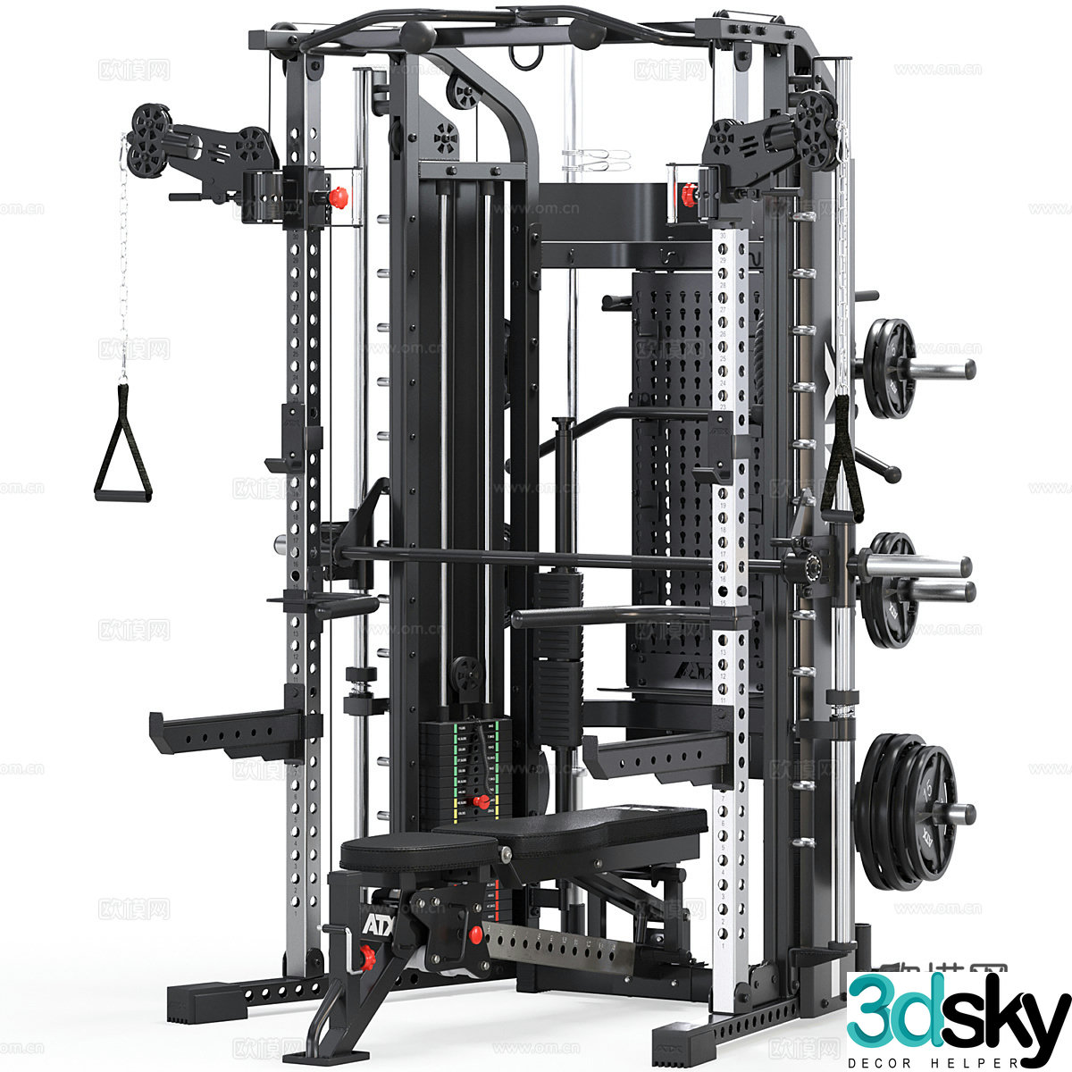 Modern fitness equipment 3d model