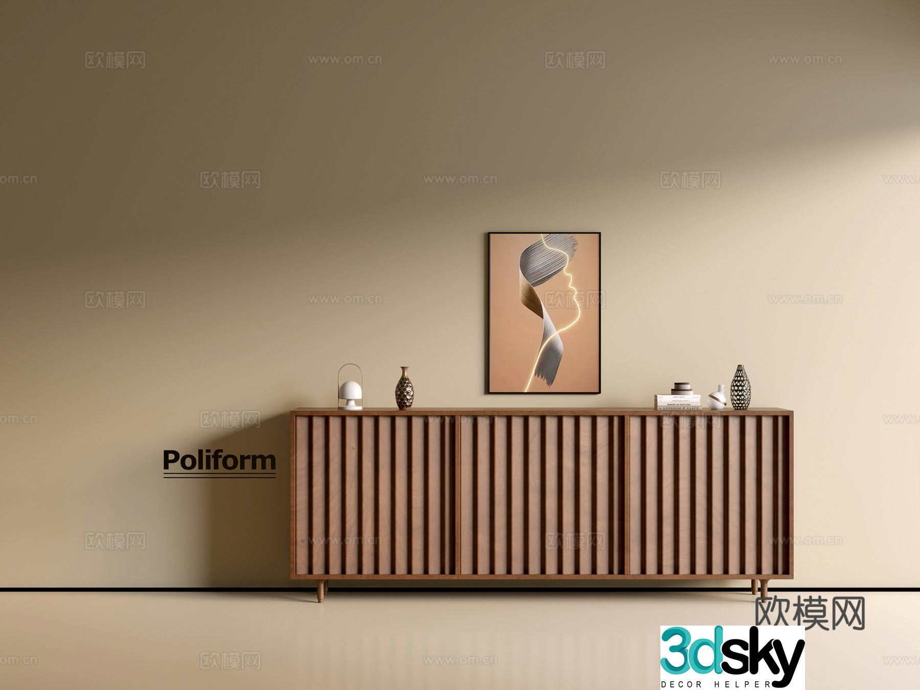 Modern wood grain cabinet ins wind minimalist wind cabinet whole cabinet sideboard balcony cabinet storage 3D model