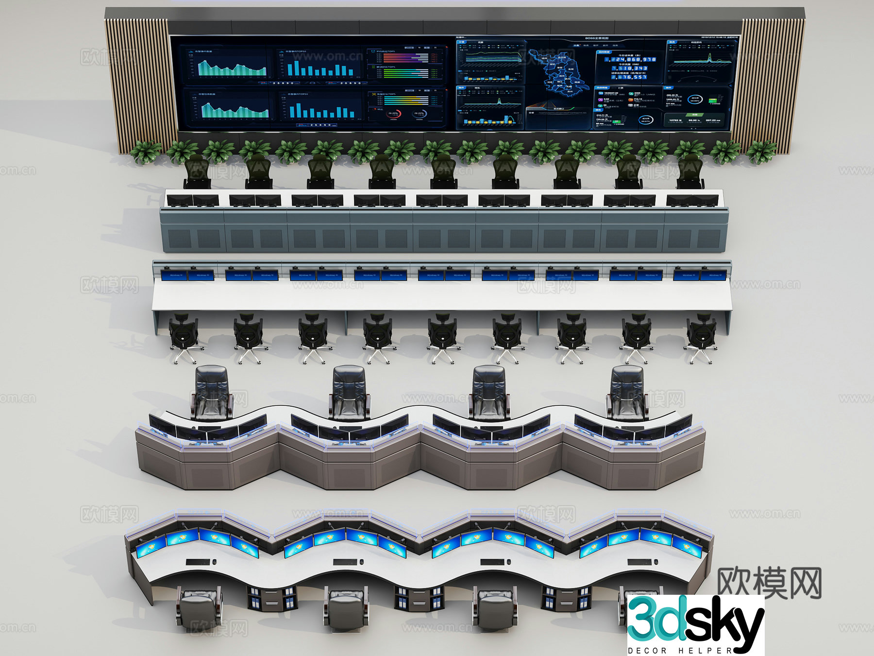 Console Workbench Monitoring Table 3D Model