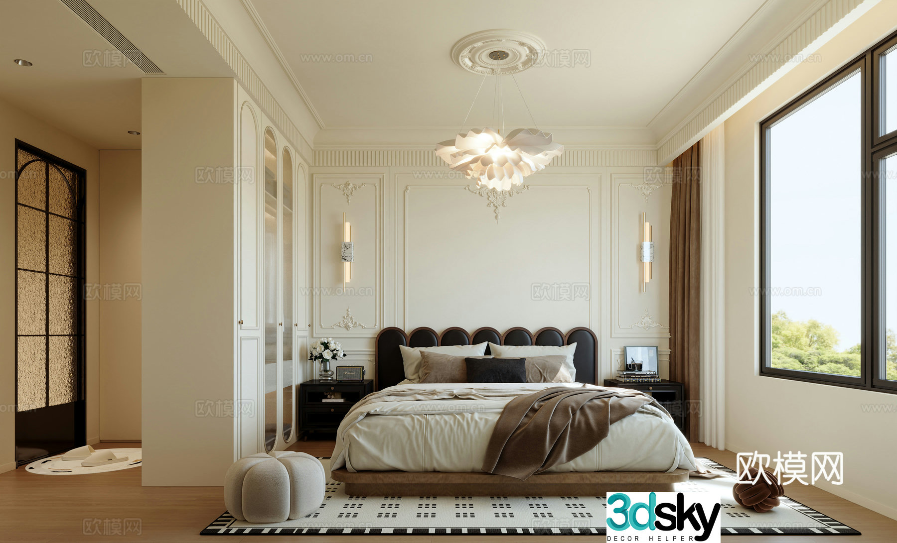 American bedroom 3d model