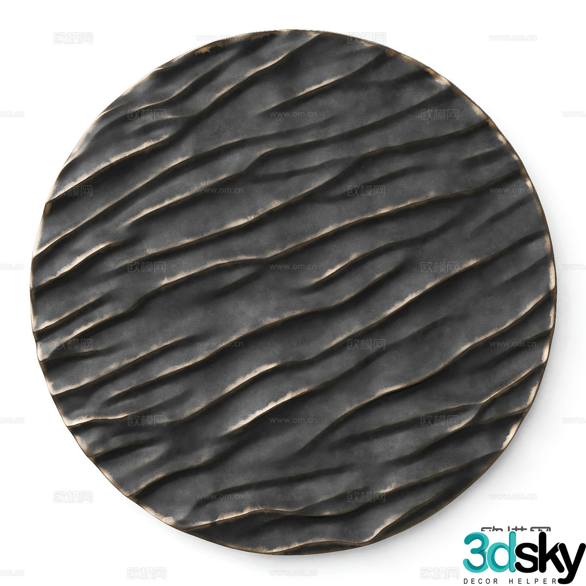 Modern Italian light luxury round wall decoration 3D model