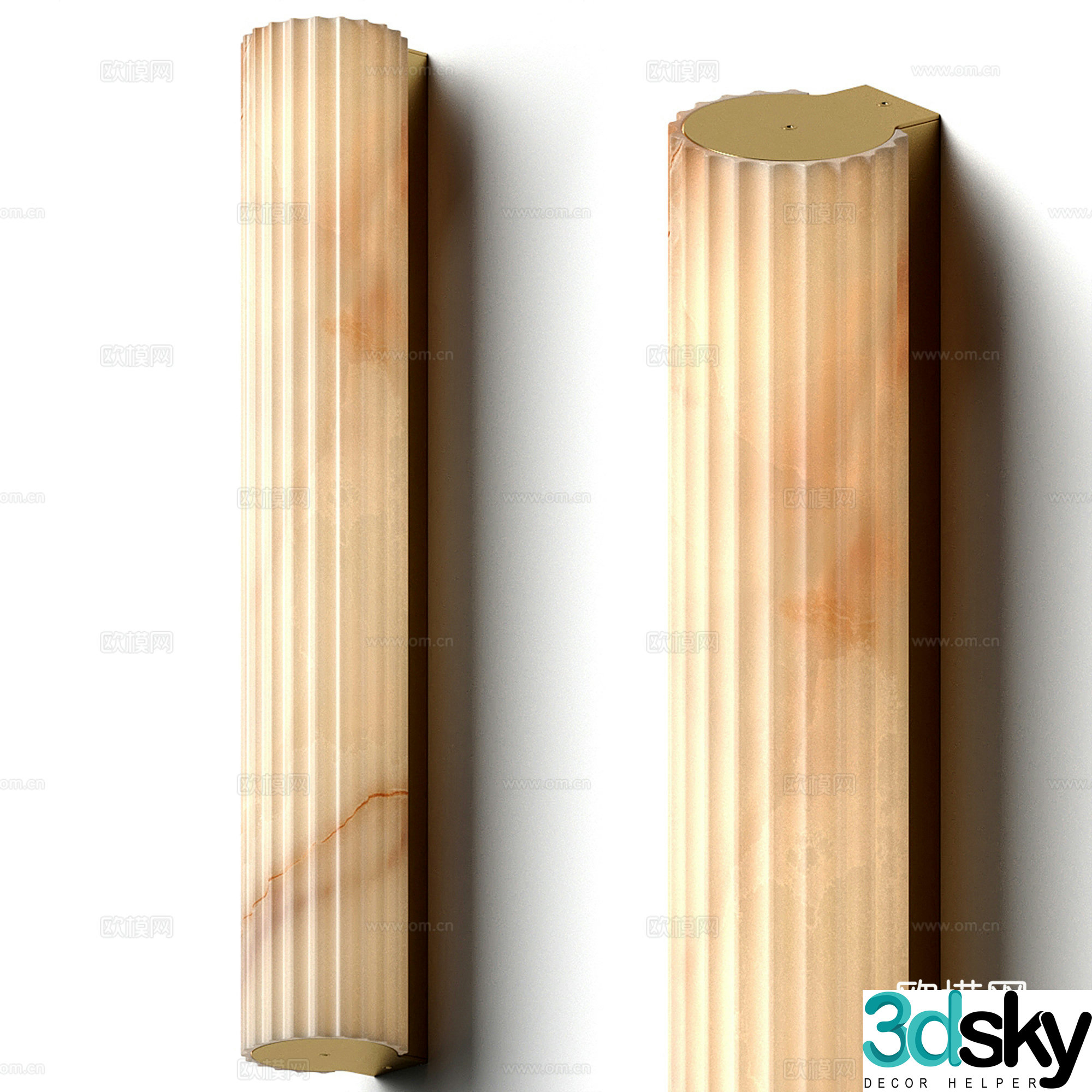 Light luxury marble wall lamp 3d model