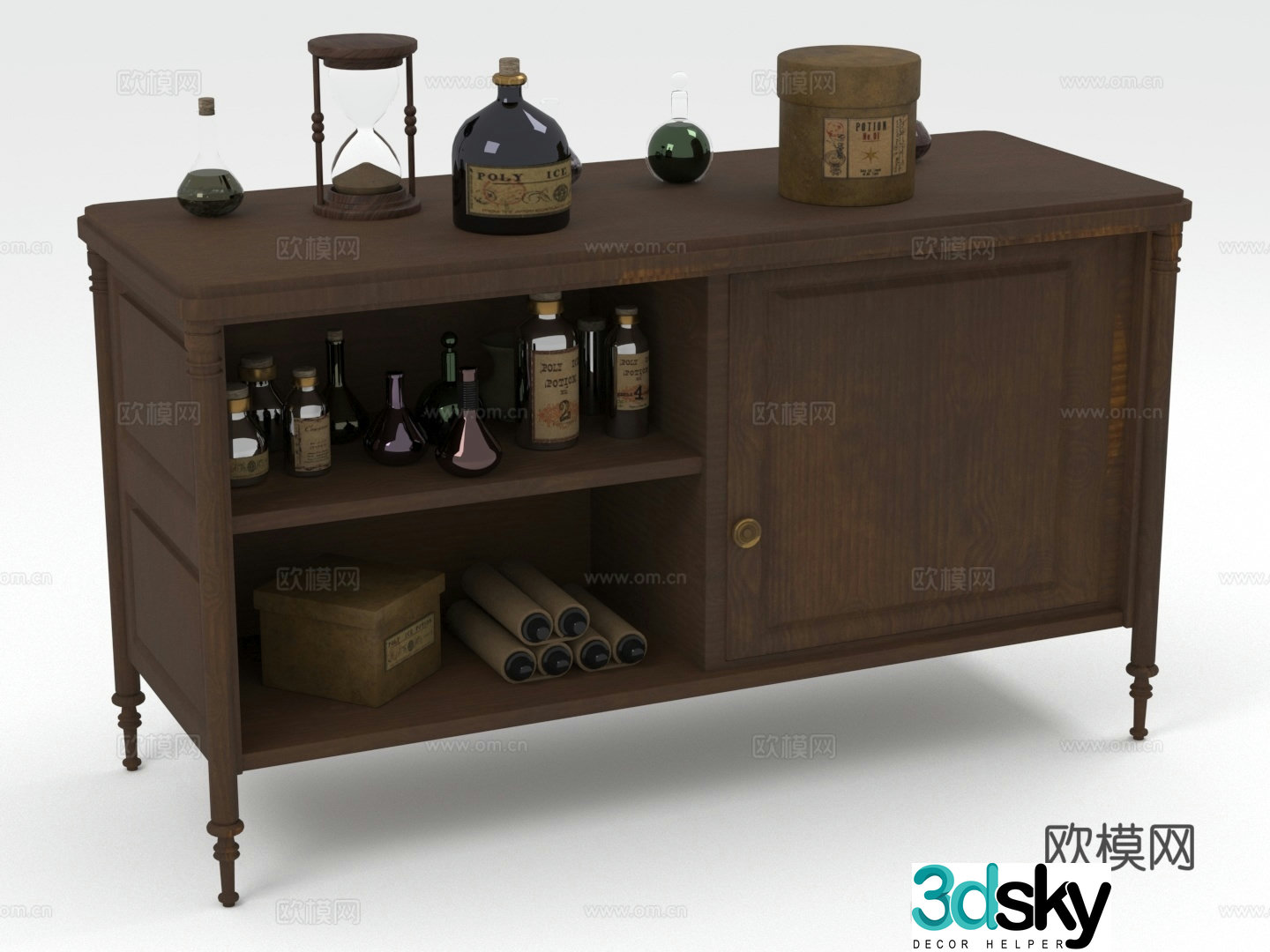 Wooden cabinet cabinet cabinet storage cabinet display cabinet cabinet 3d model