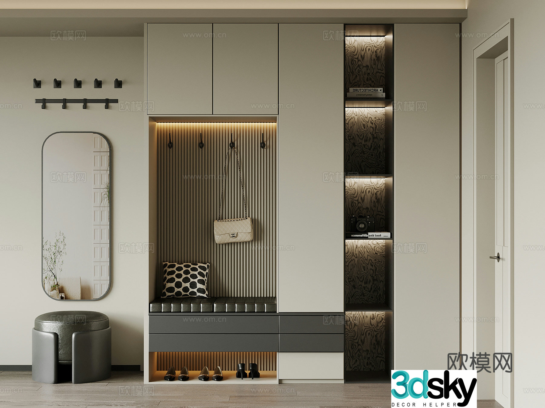 Modern shoe cabinet 3d model