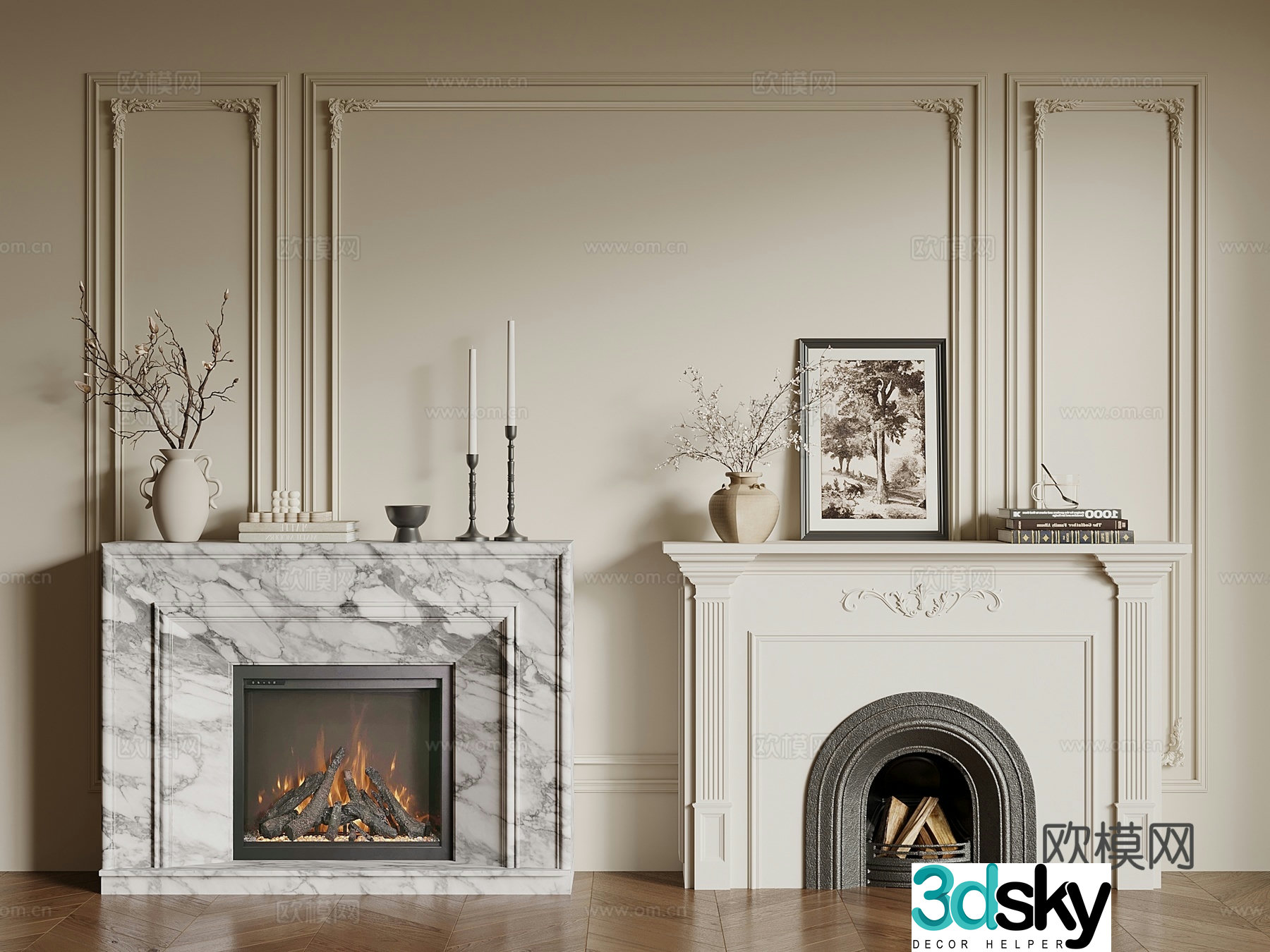 French fireplace stove 3d model