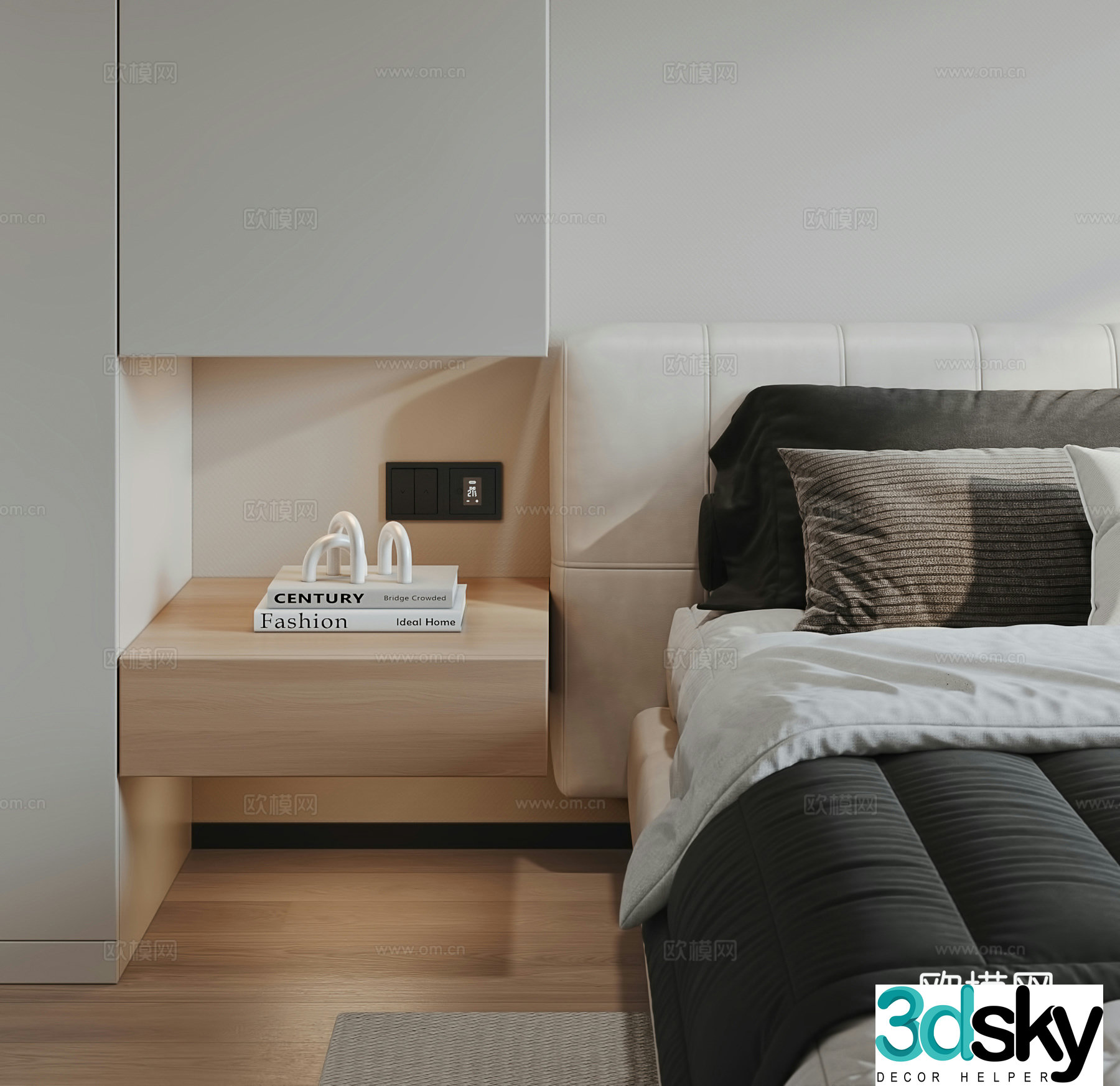 Modern master bedroom 3d model