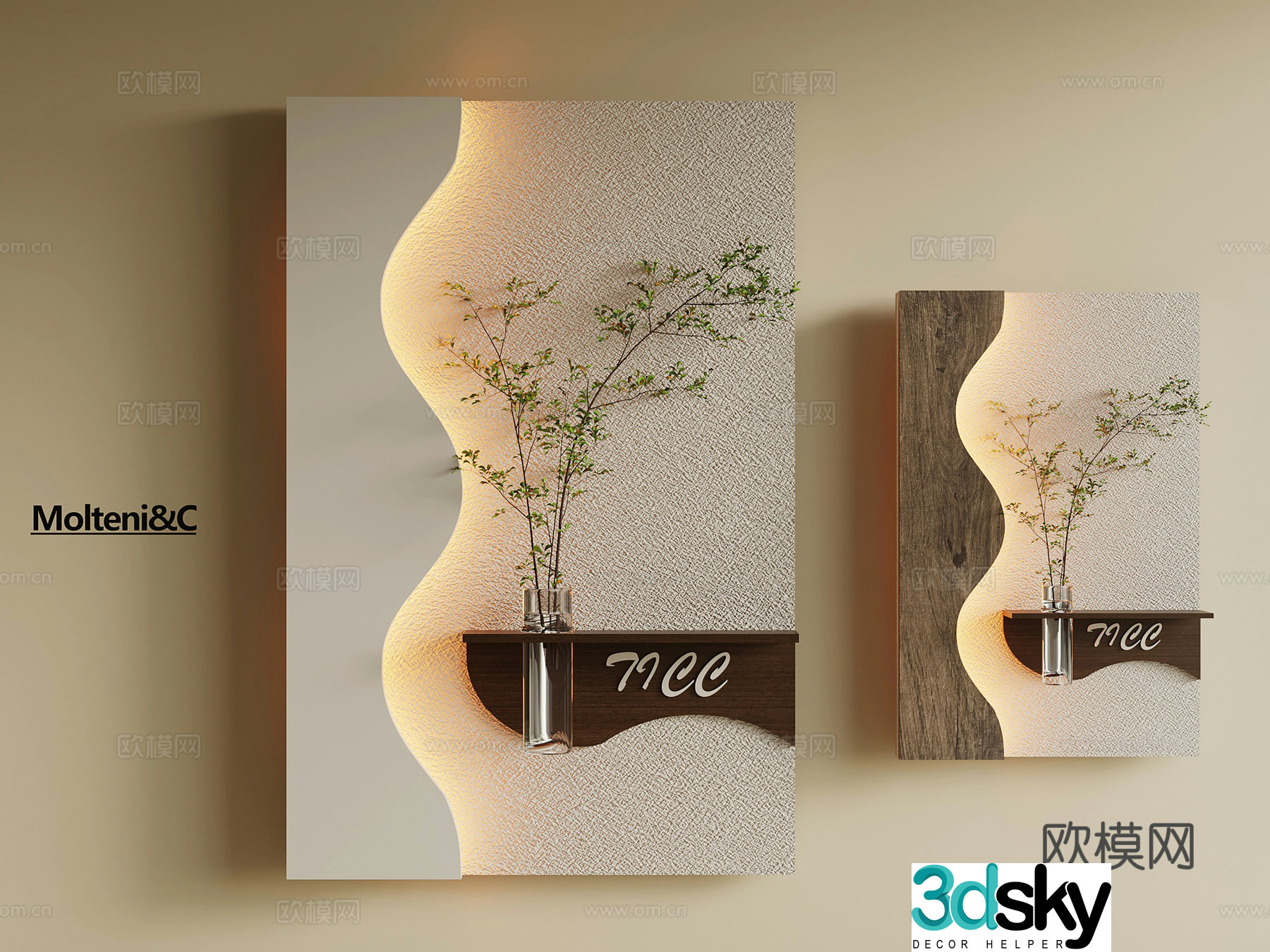 Modern decorative paintings Wall decoration pendant 3D model