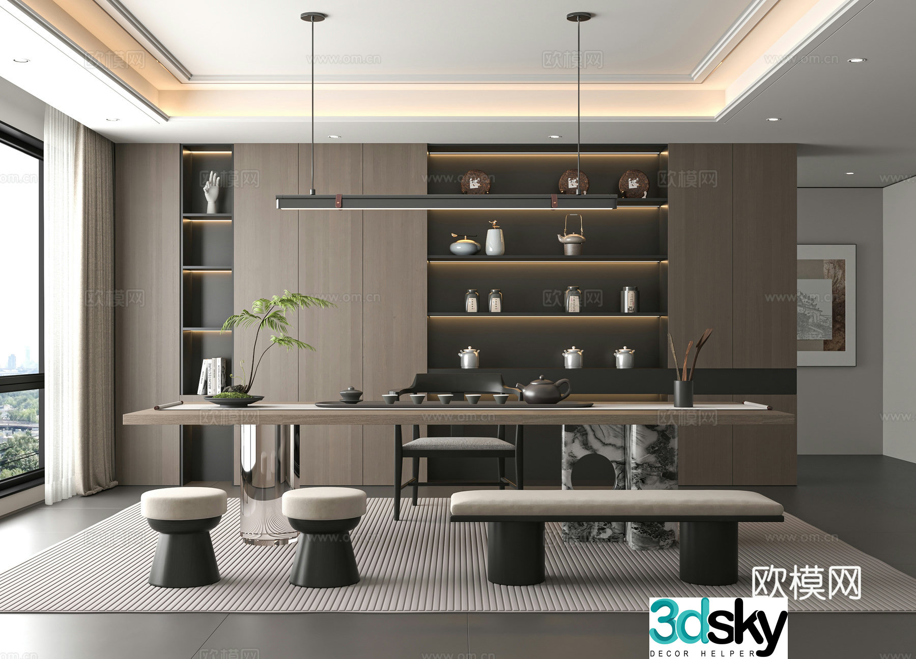 Modern tea room 3d model