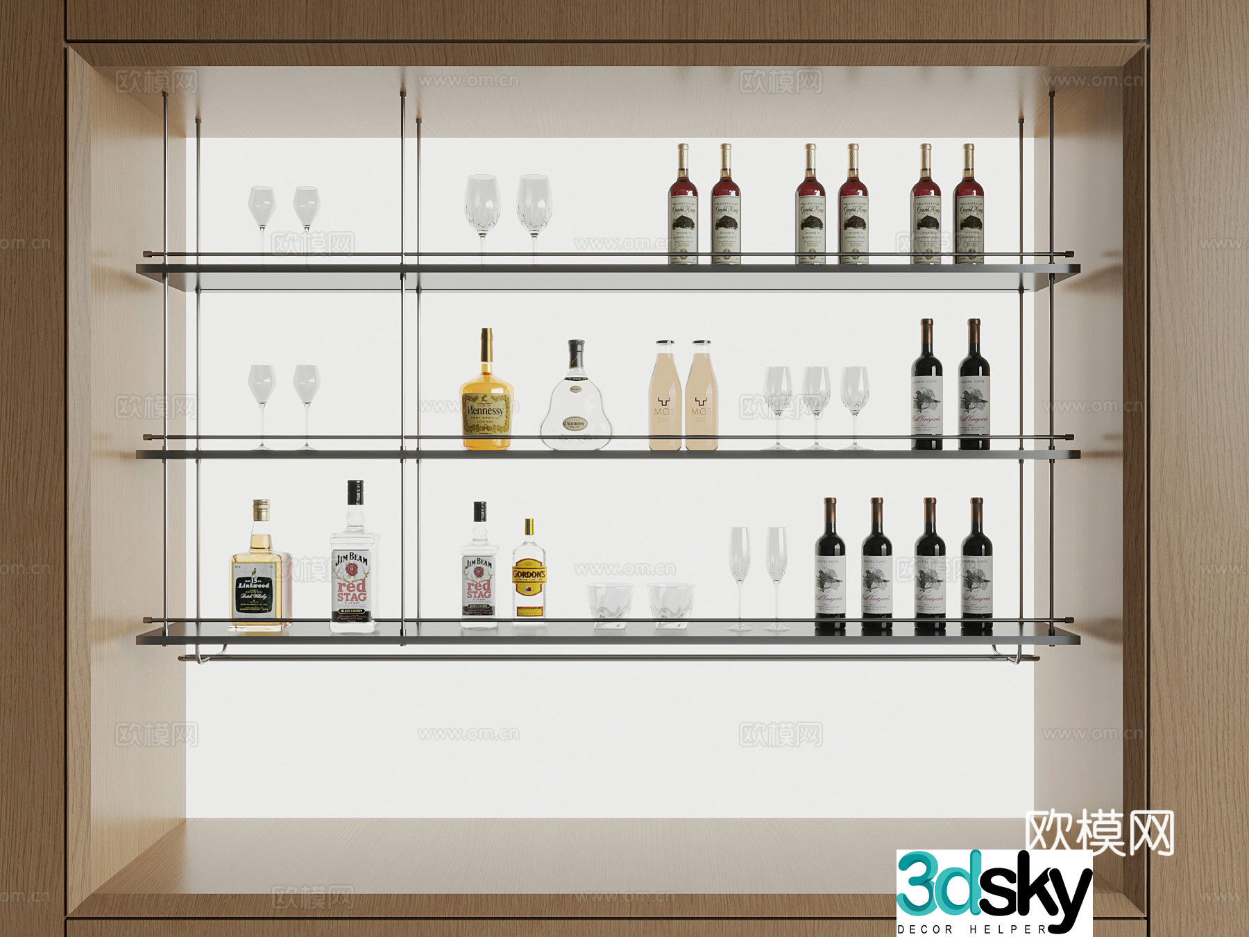 Modern wine rack 3d model