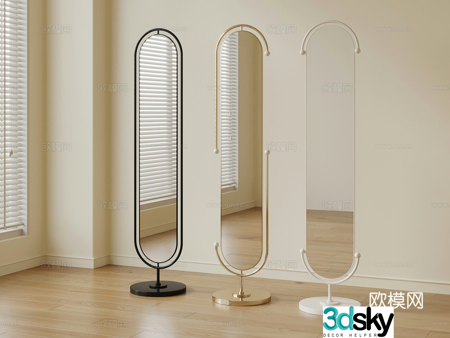 Modern mirror dressing mirror full-body mirror 3d model