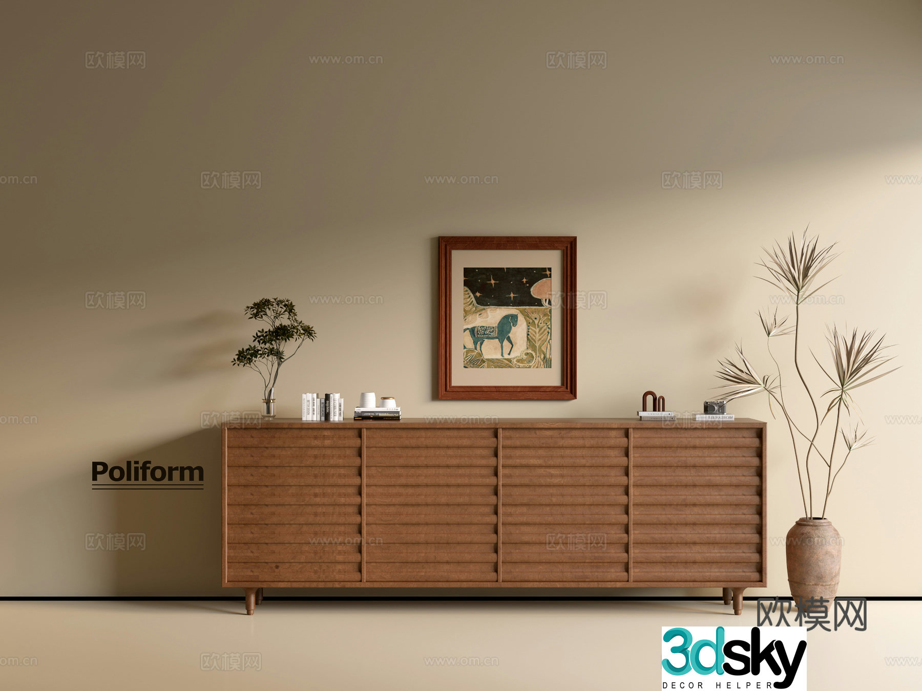 Modern wood grain cabinet ins wind minimalist wind cabinet whole cabinet sideboard balcony cabinet storage 3D model