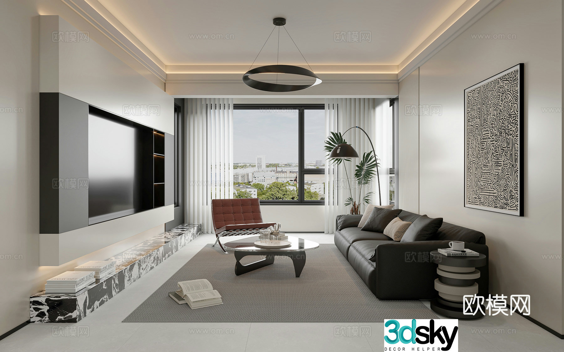 Modern living room 3d model