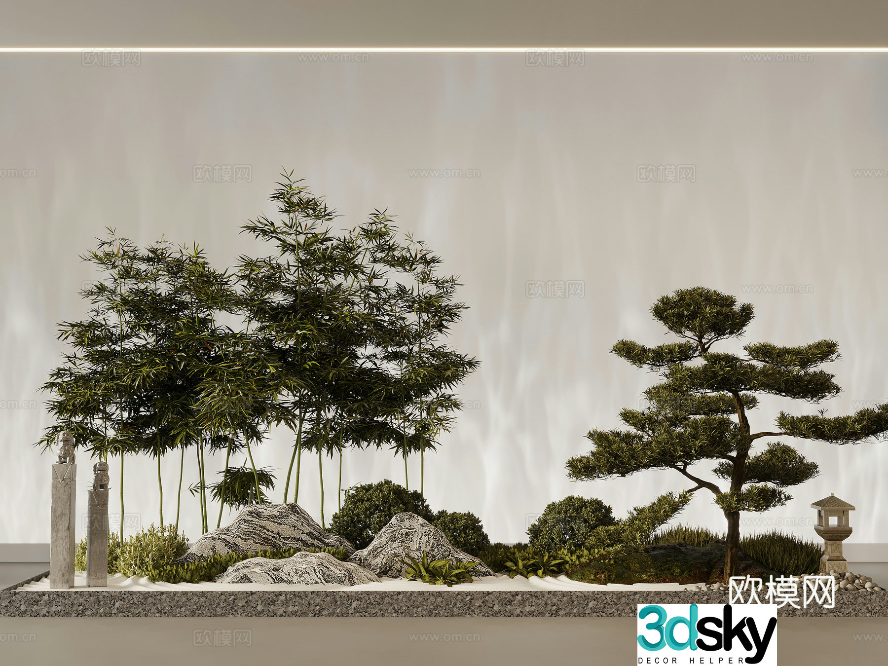 Modern landscape sketch 3d model