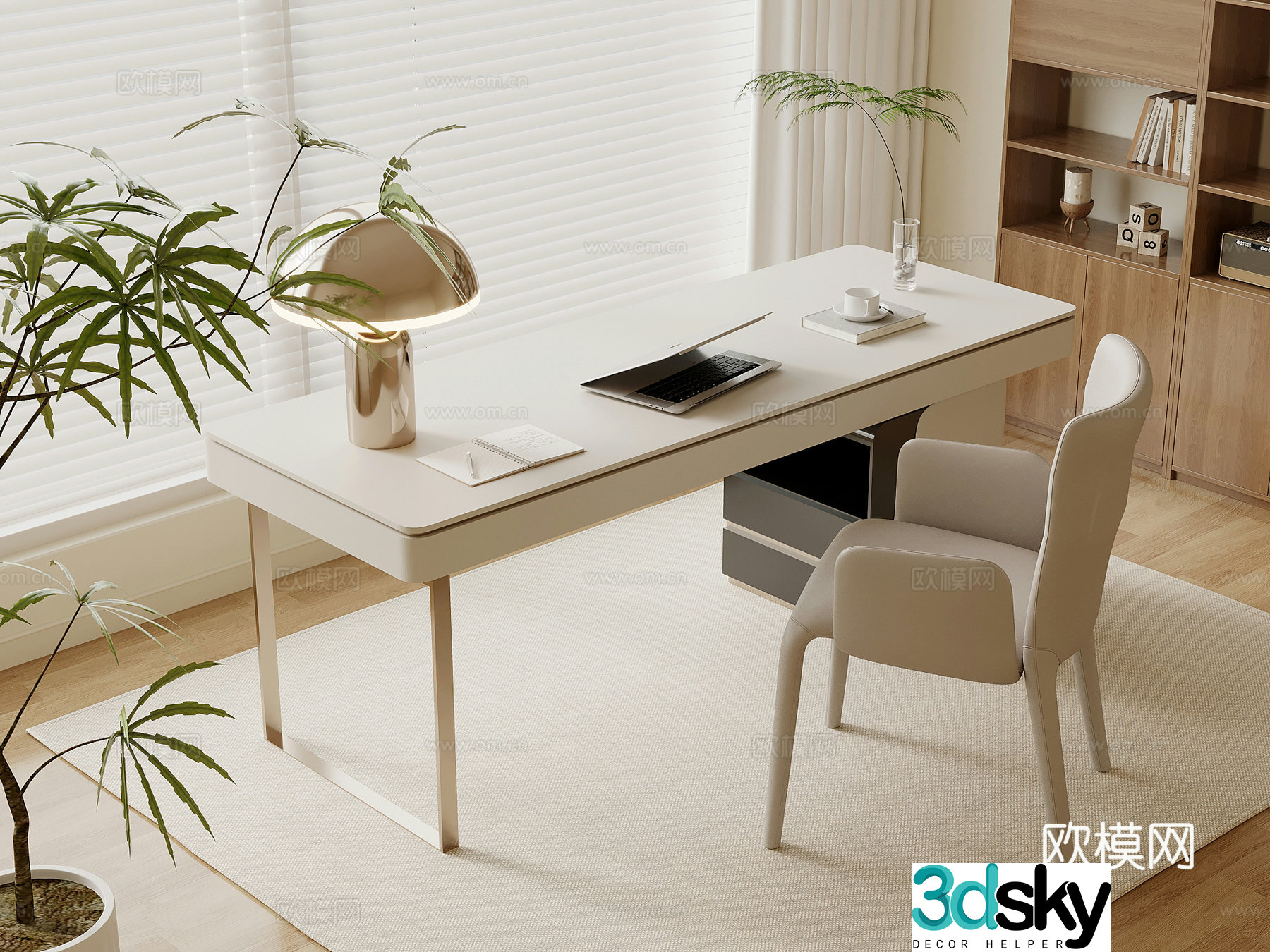 Modern office desk and chair desk and chair computer desk and chair 3d model