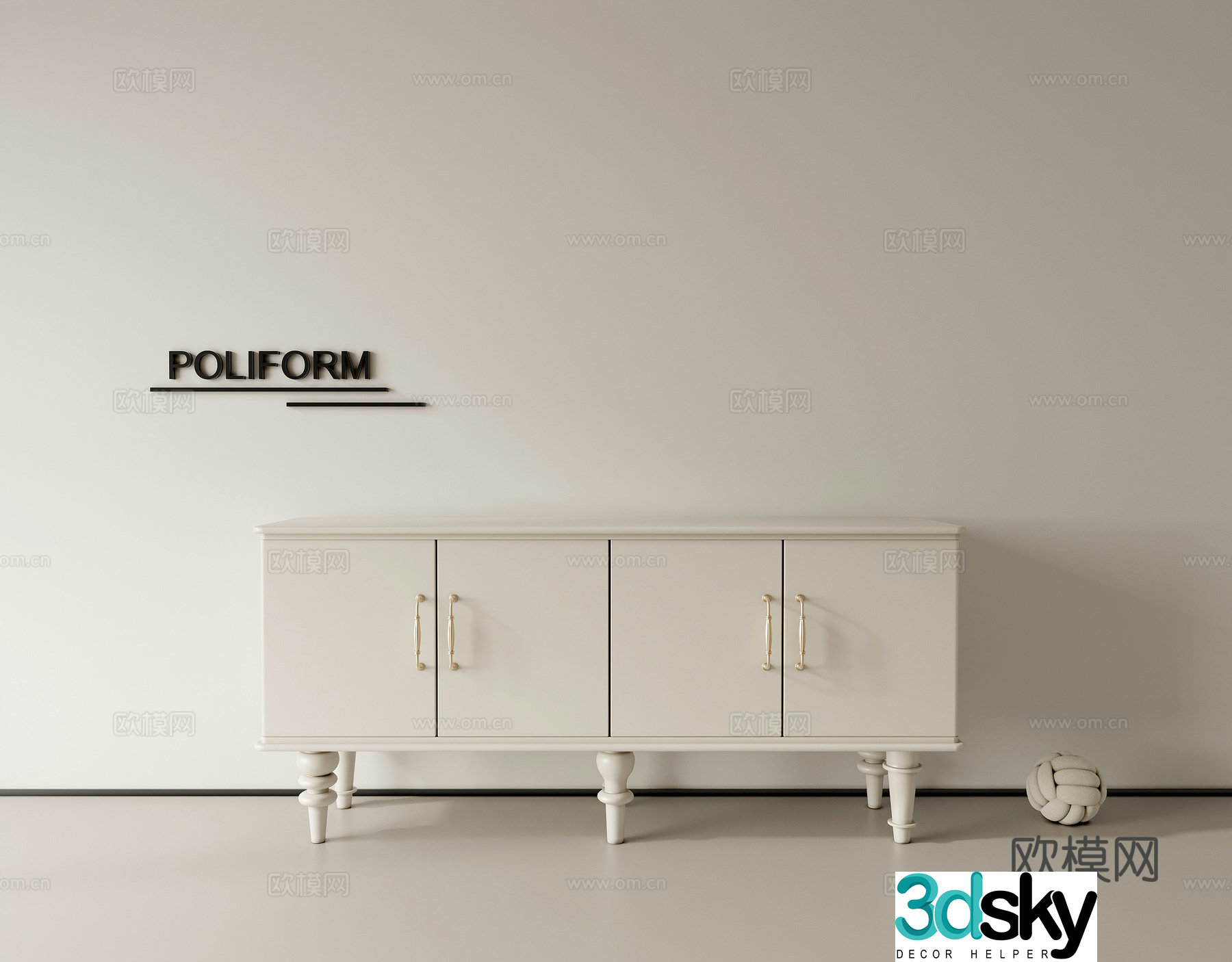Side cabinet storage cabinet decorative cabinet chest of cabinet 3d model