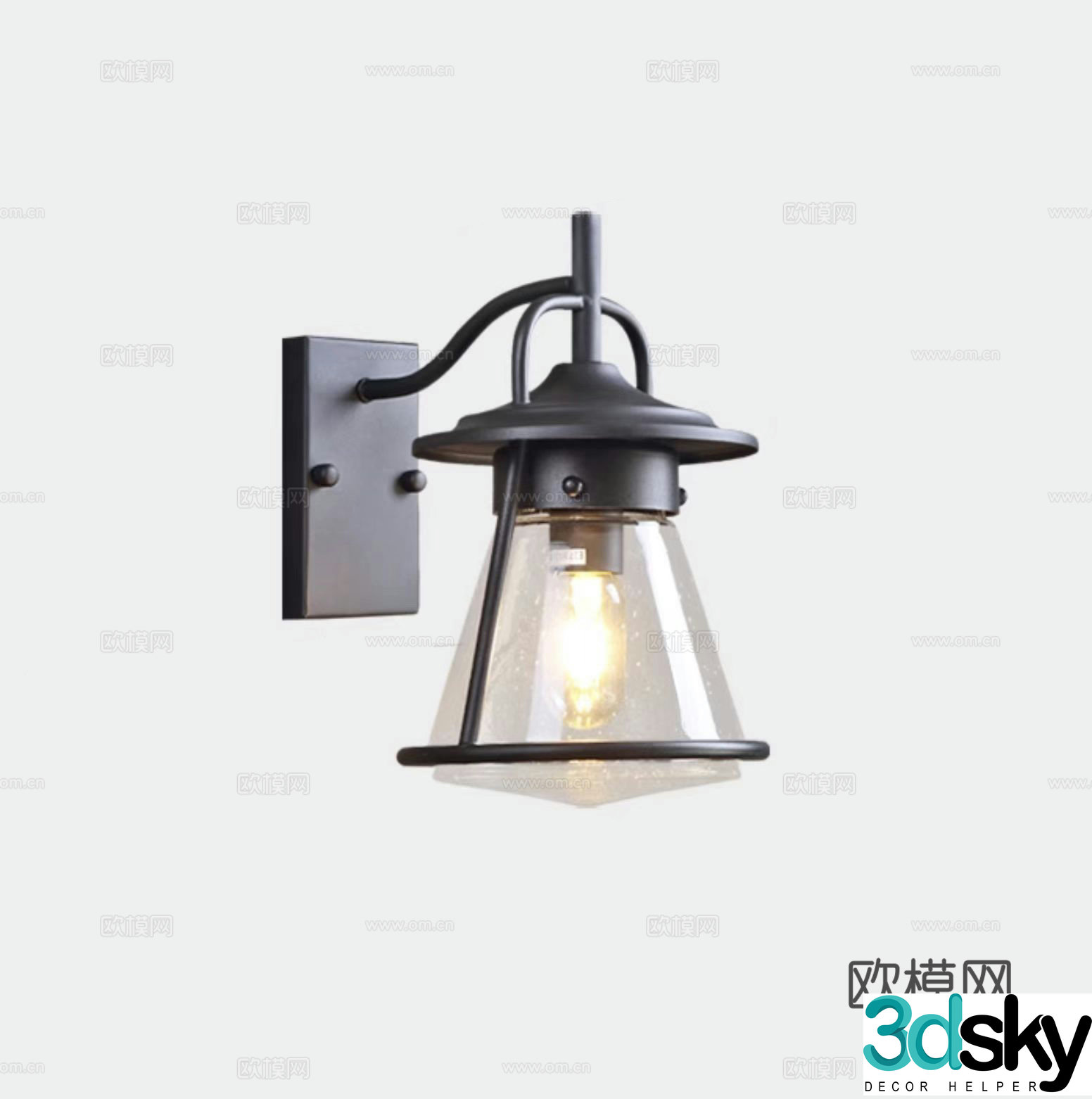 American retro wall lamp industrial 3d model