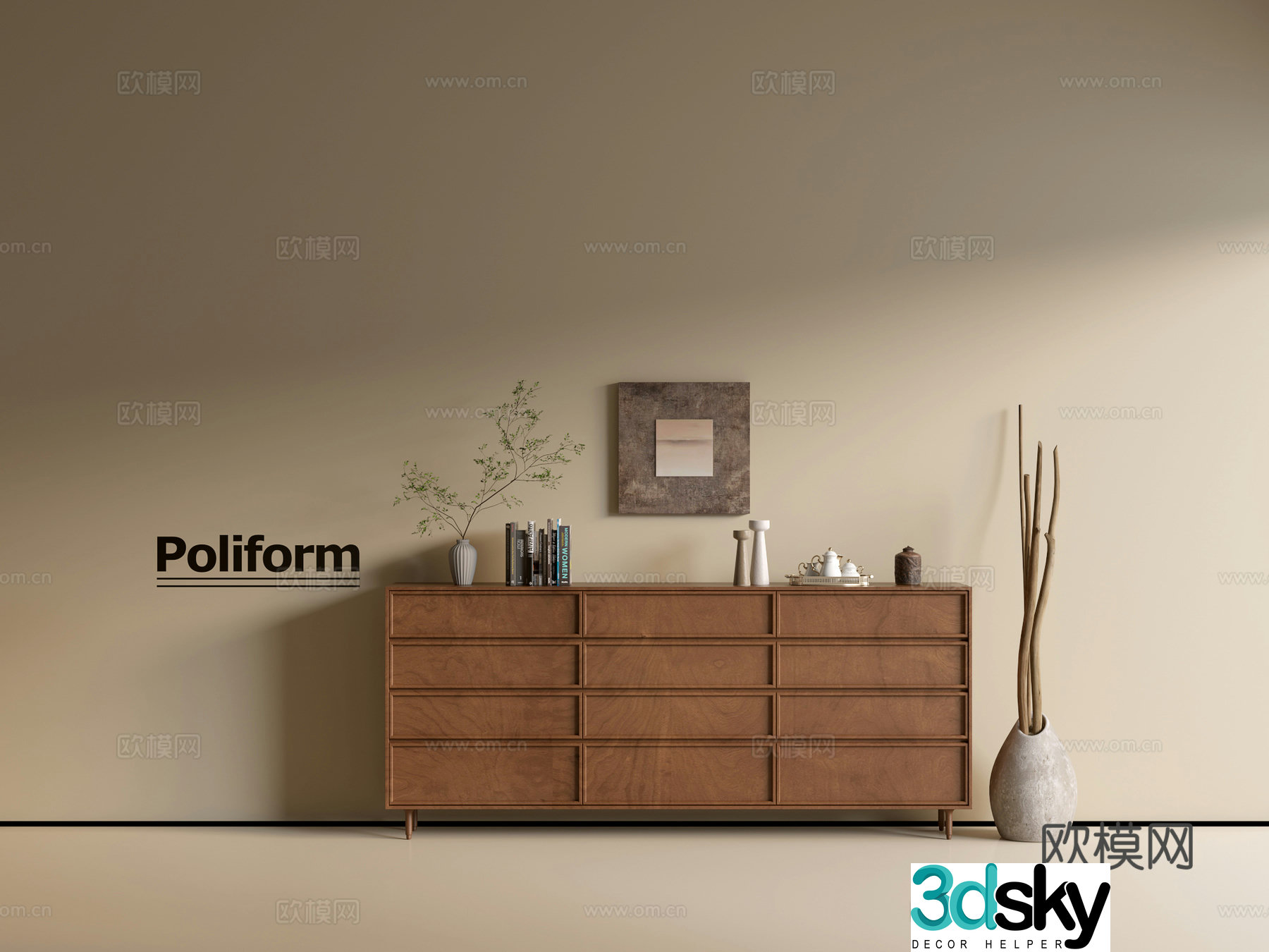 Modern wood grain cabinet ins wind minimalist wind cabinet whole cabinet sideboard balcony cabinet storage 3D model