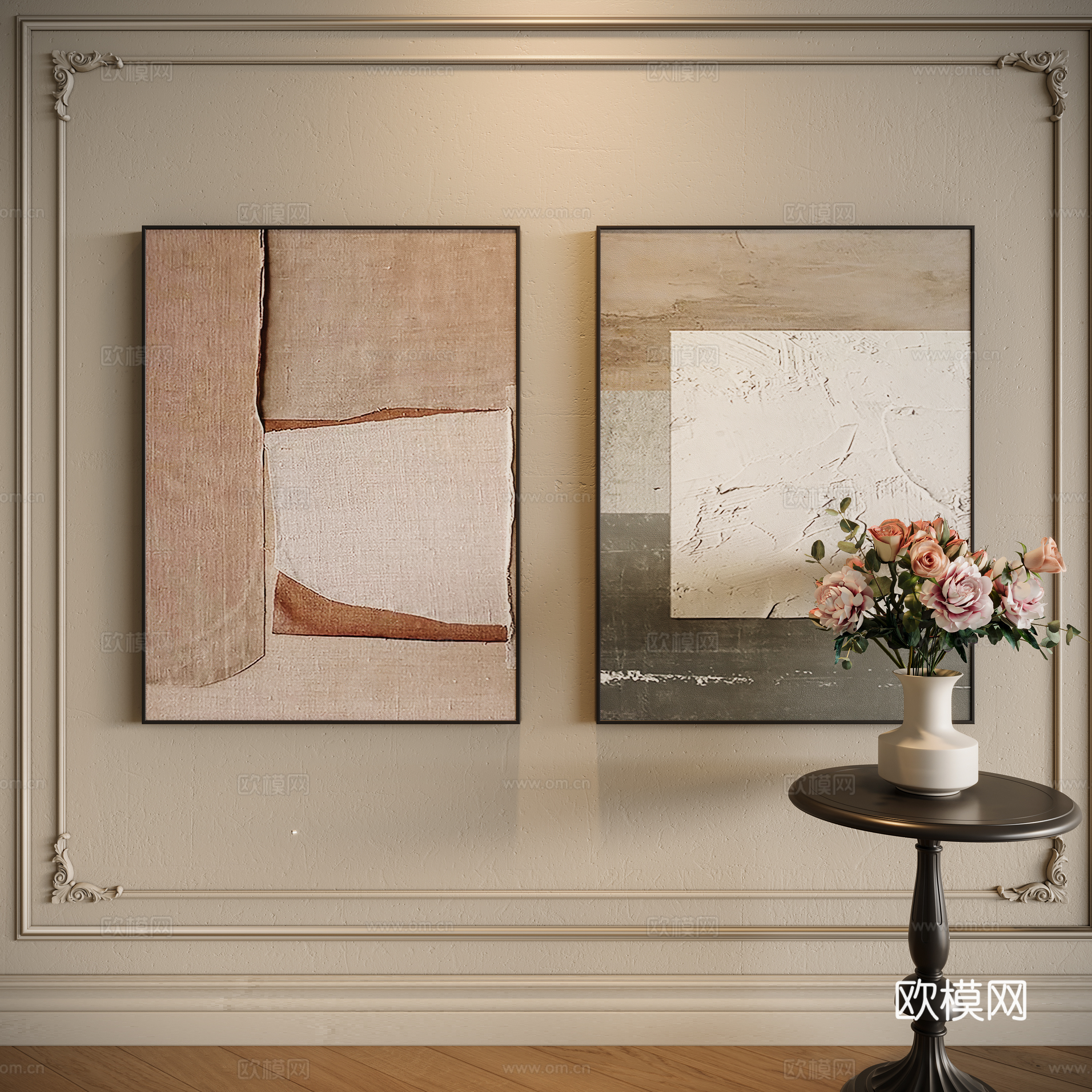 Modern medieval style decorative painting 3d model