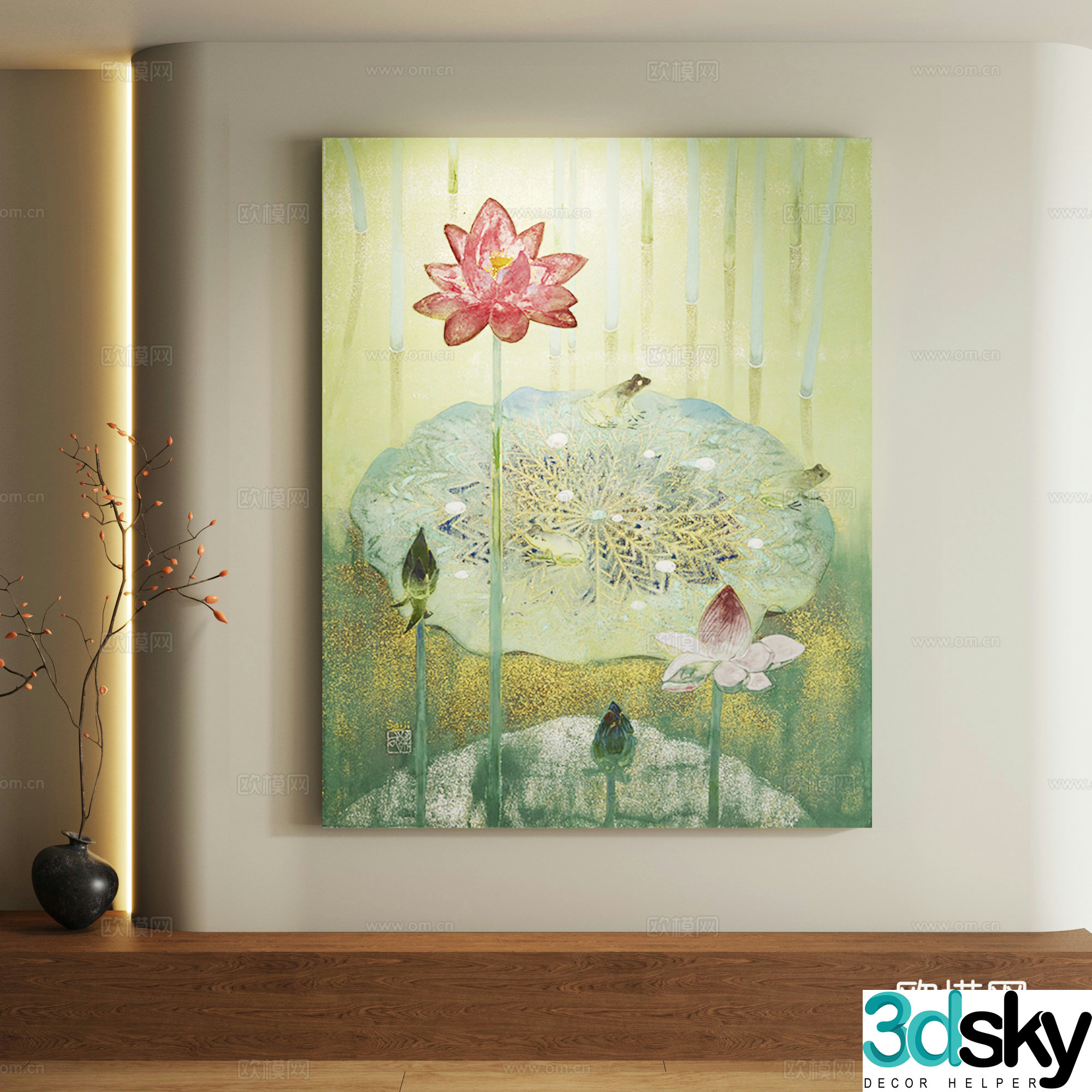 Modern abstract decorative painting 3d model