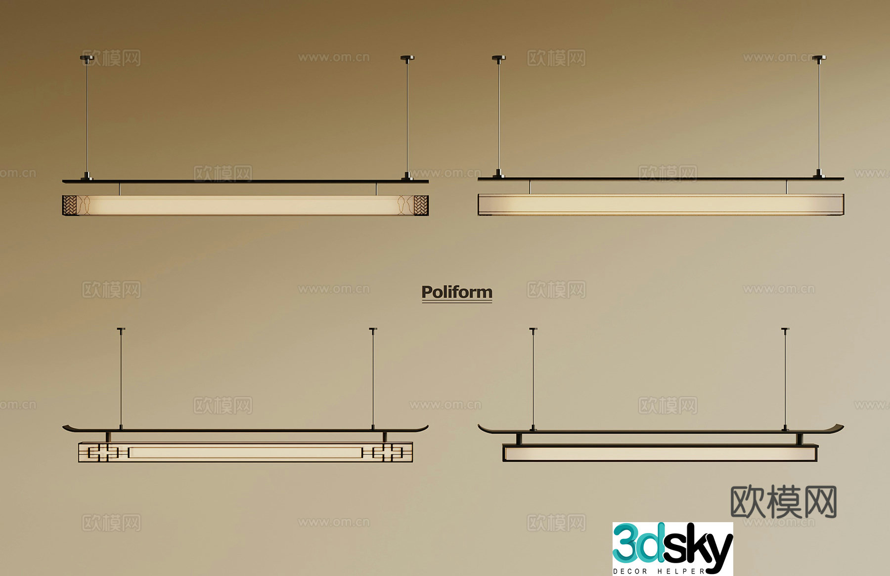New Chinese chandelier 3D model