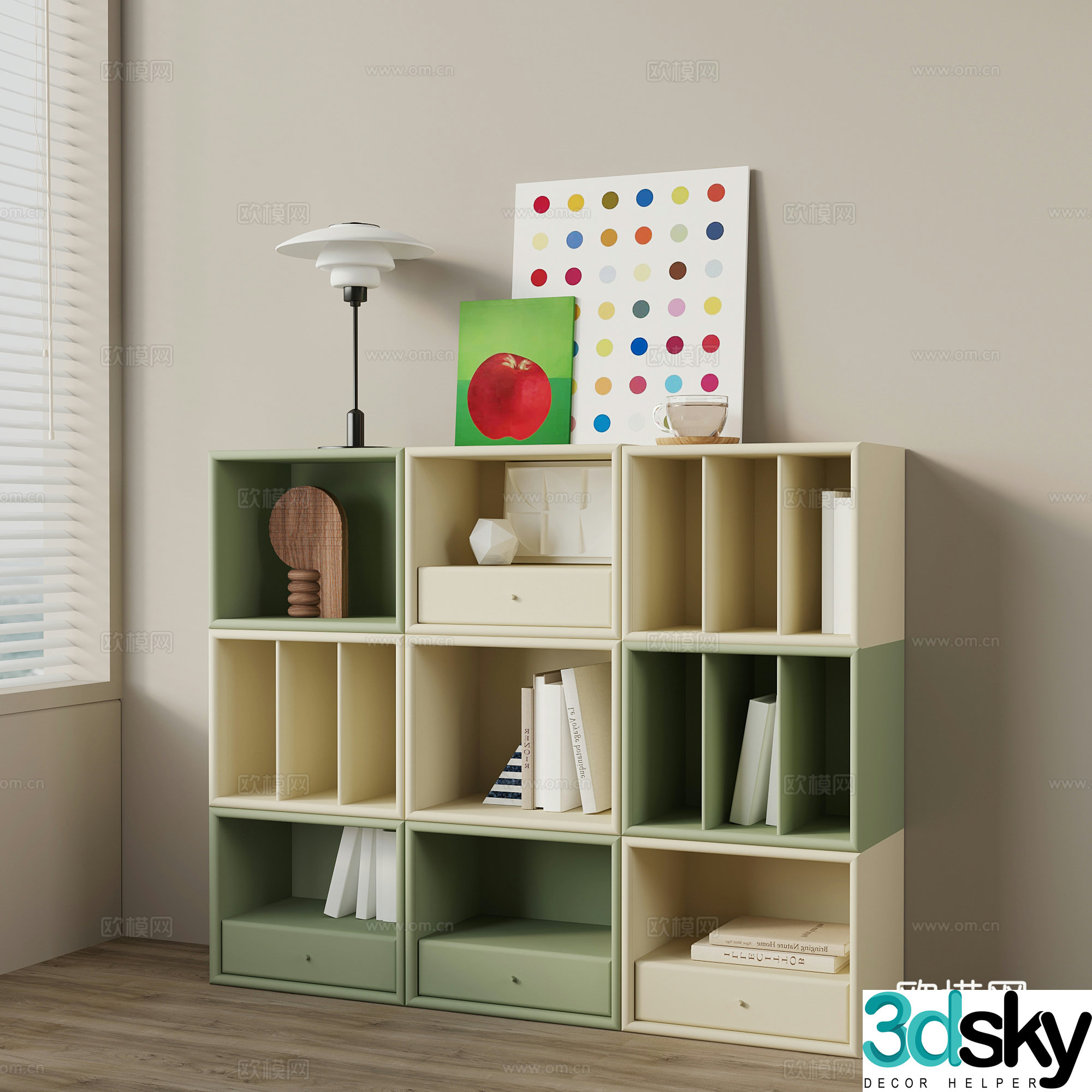 Modern Memphis children’s cabinet toy cabinet storage cabinet 3d model