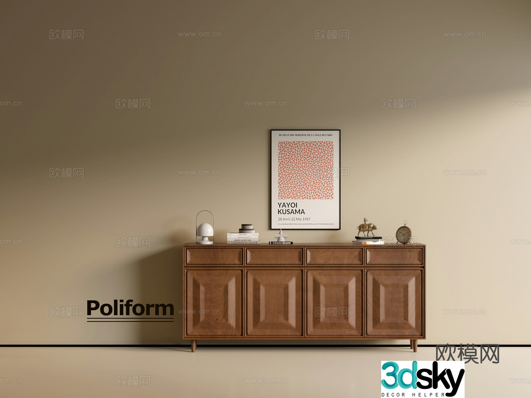 Modern wood grain cabinet ins wind minimalist wind cabinet whole cabinet sideboard balcony cabinet storage 3D model