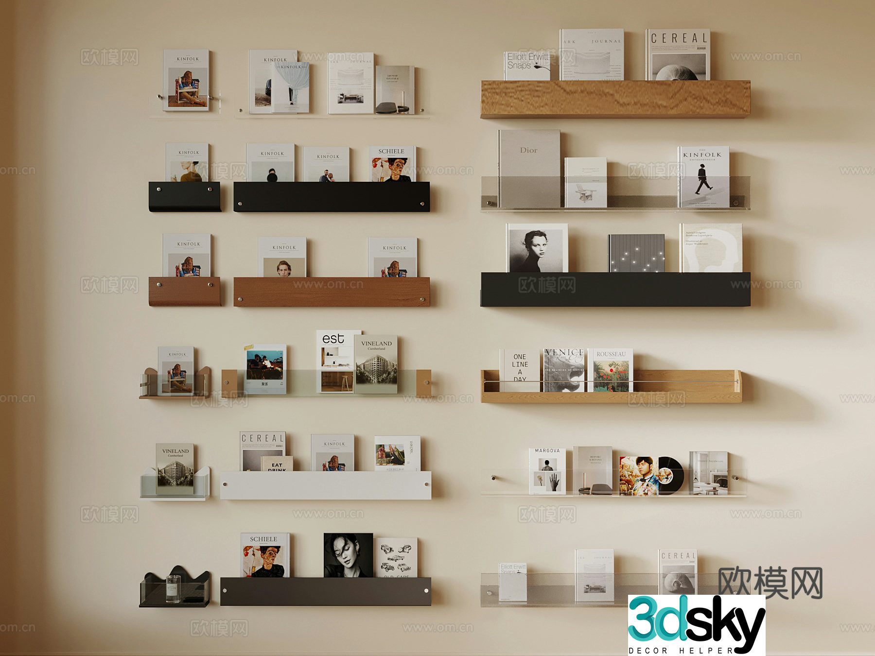 Middle-aged bookshelf 3D model