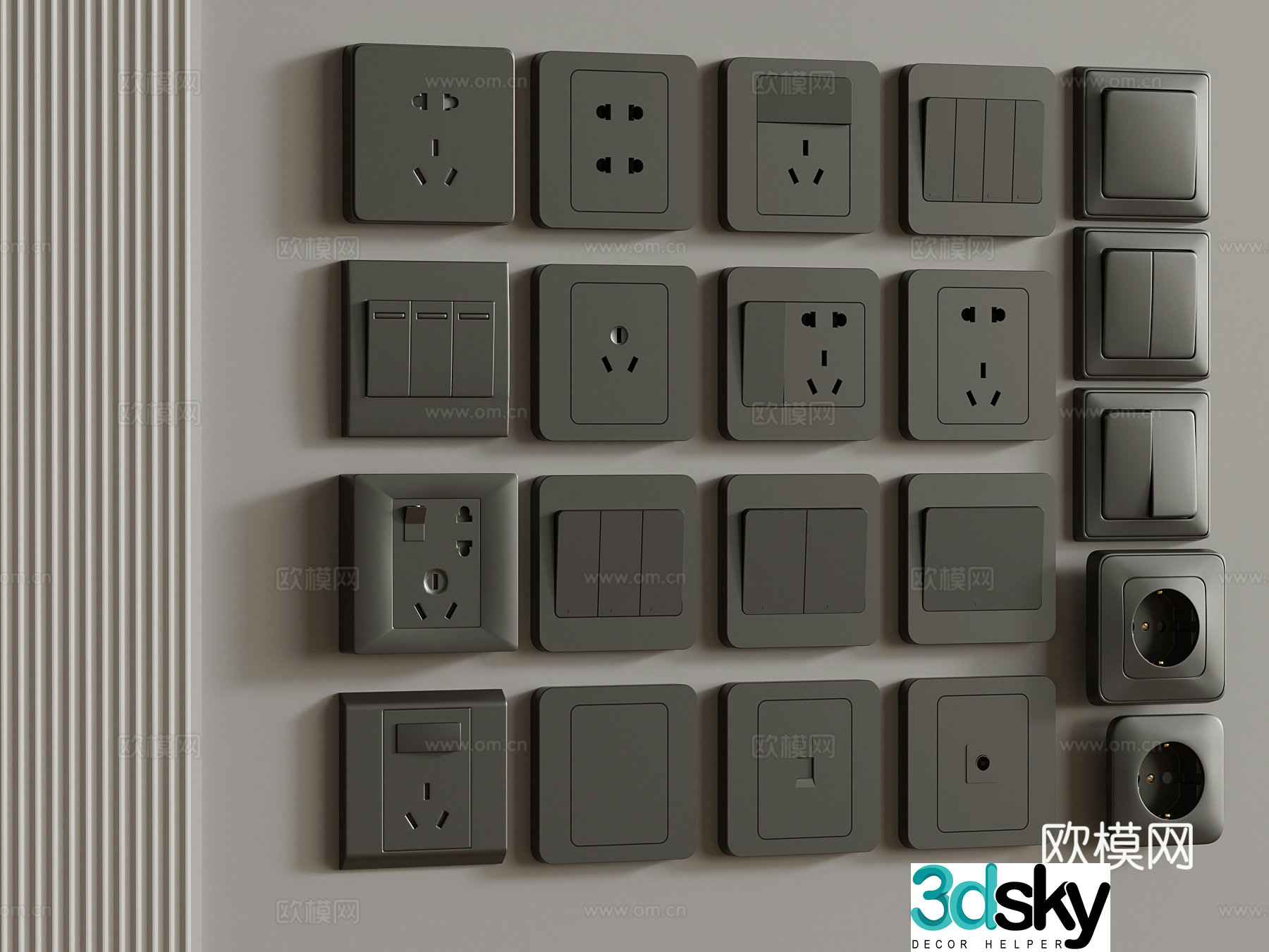 Modern socket 3d model